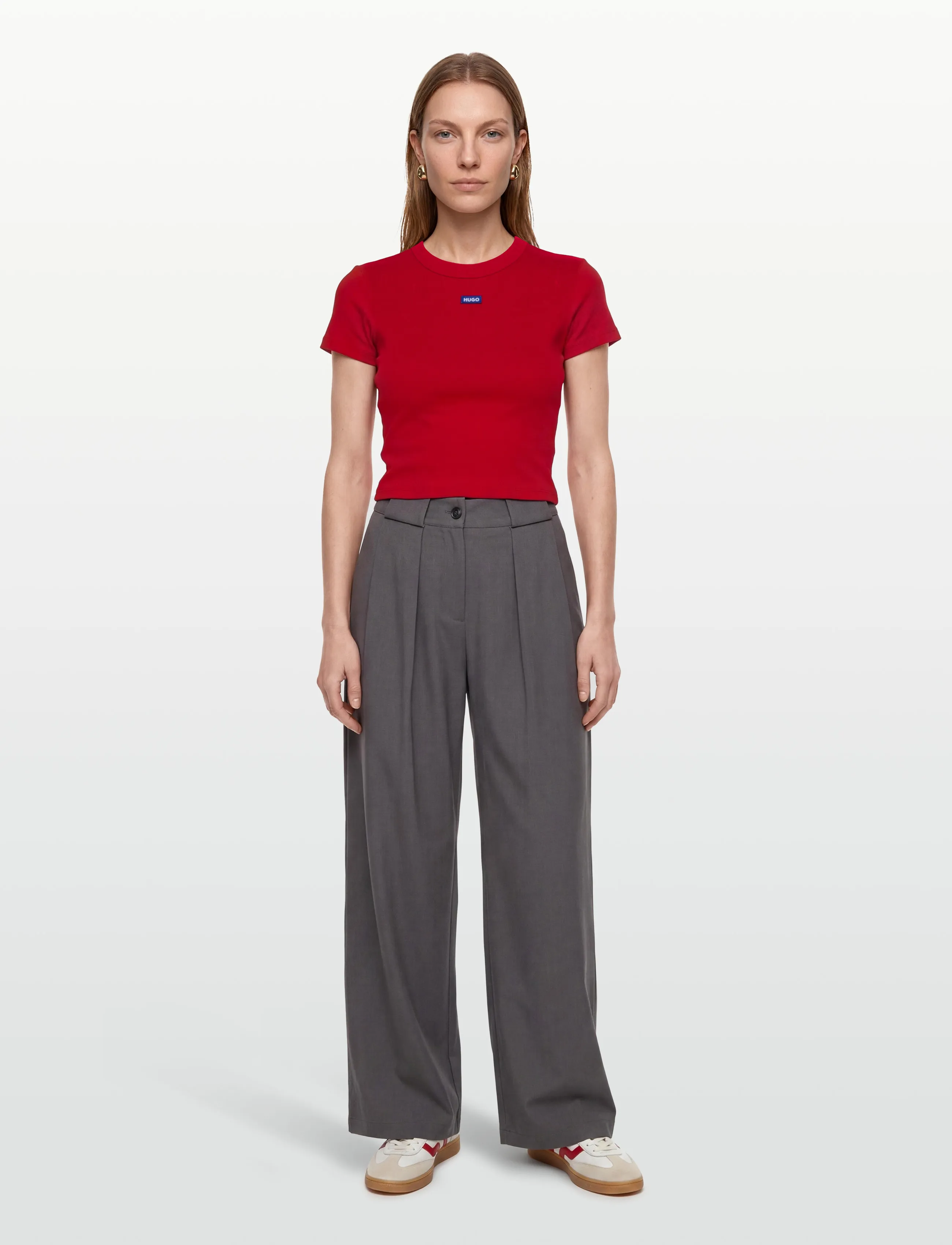 HUGO BLUE - Baby Tee_B - lühikesed topid - dark red - 0