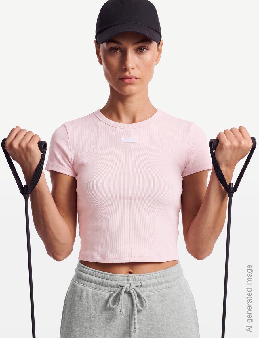 HUGO BLUE - Baby Tee_B - crop tops - light/pastel pink - 3