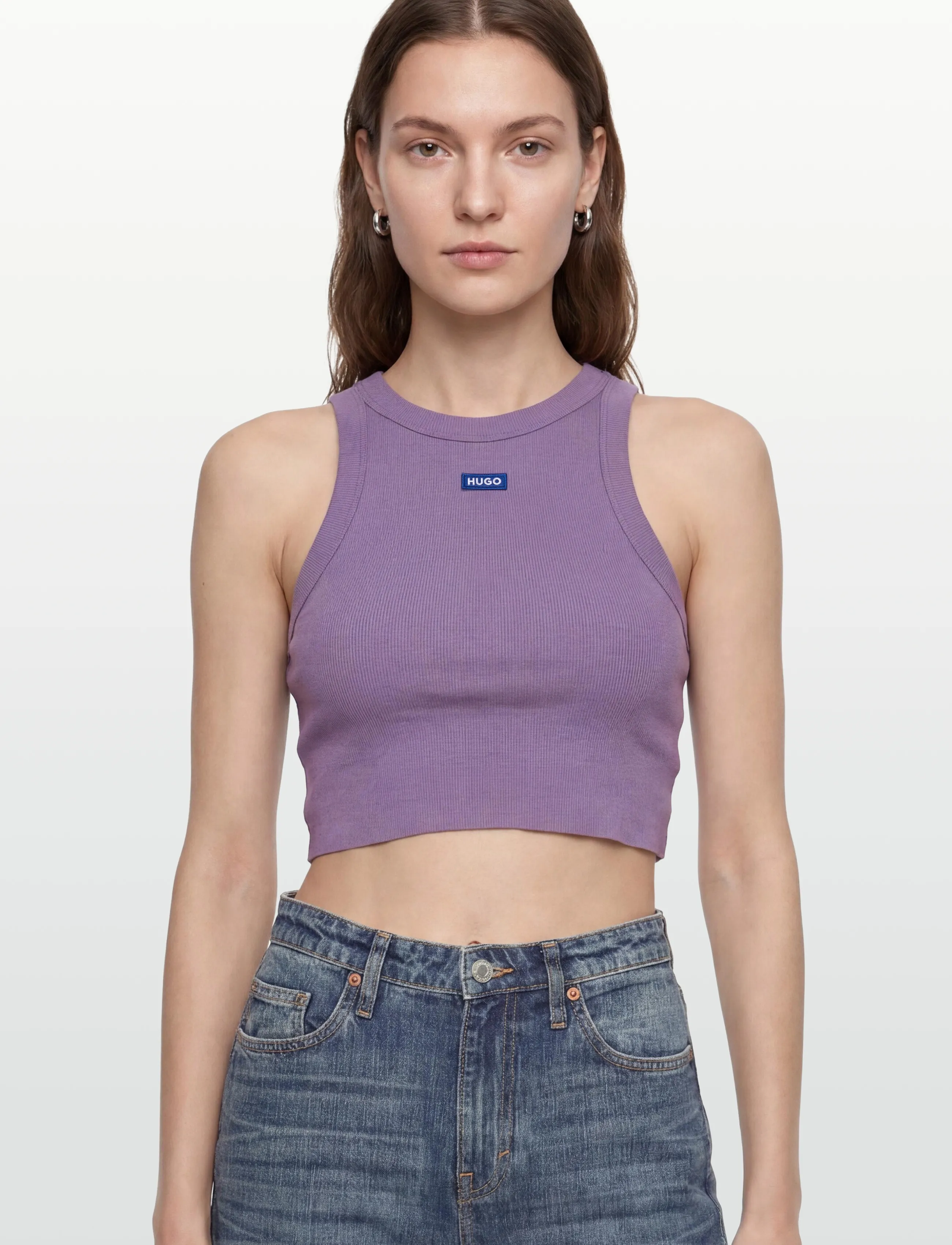 HUGO BLUE - Baby Tank_B - crop tops - bright purple - 3