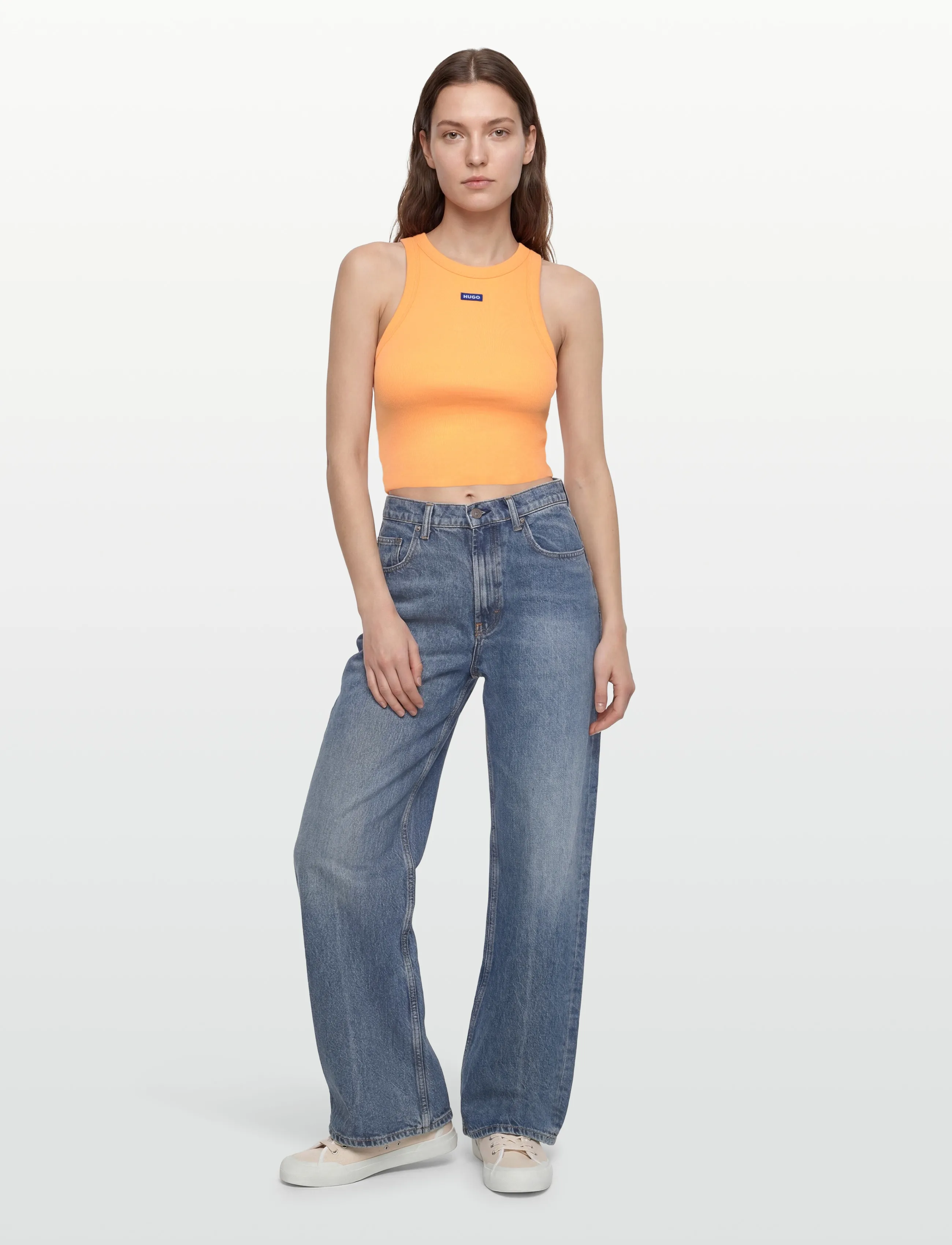 HUGO BLUE Baby Tank_B - Ermeløse topper - LIGHT/PASTEL ORANGE / coral