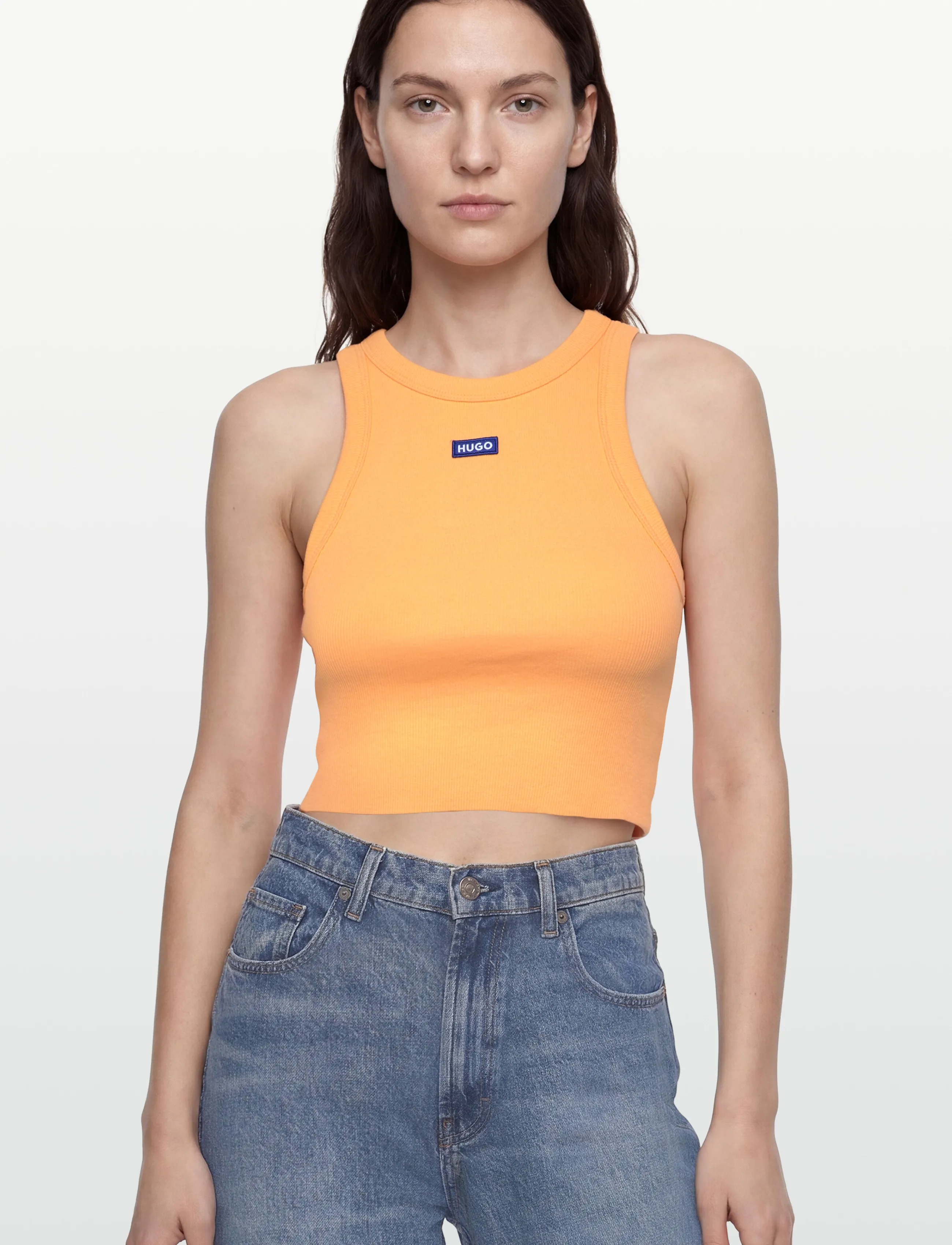 HUGO BLUE - Baby Tank_B - crop tops - light/pastel orange - 3