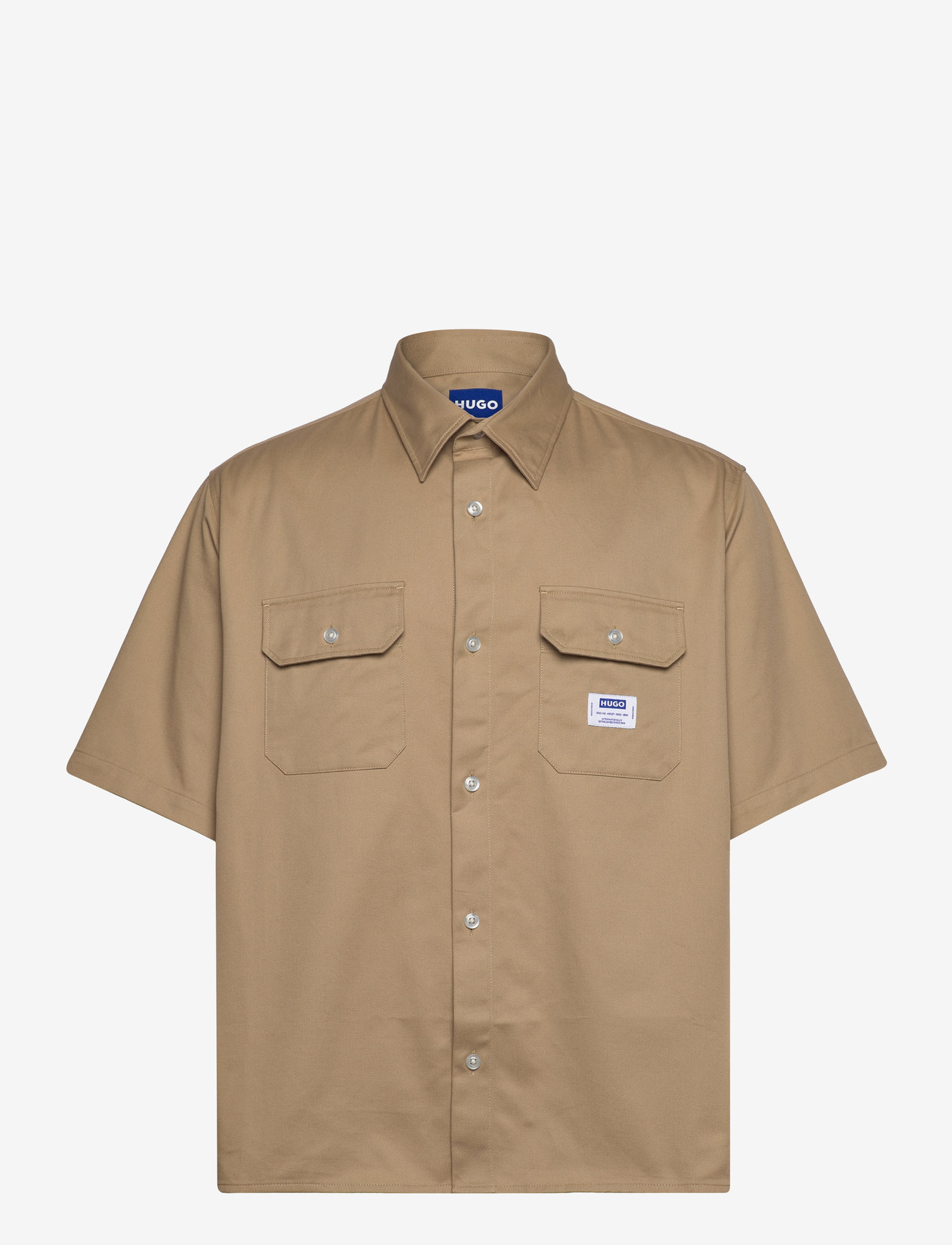HUGO BLUE - Ekyno - lühikeste varrukatega särgid - medium beige - 0