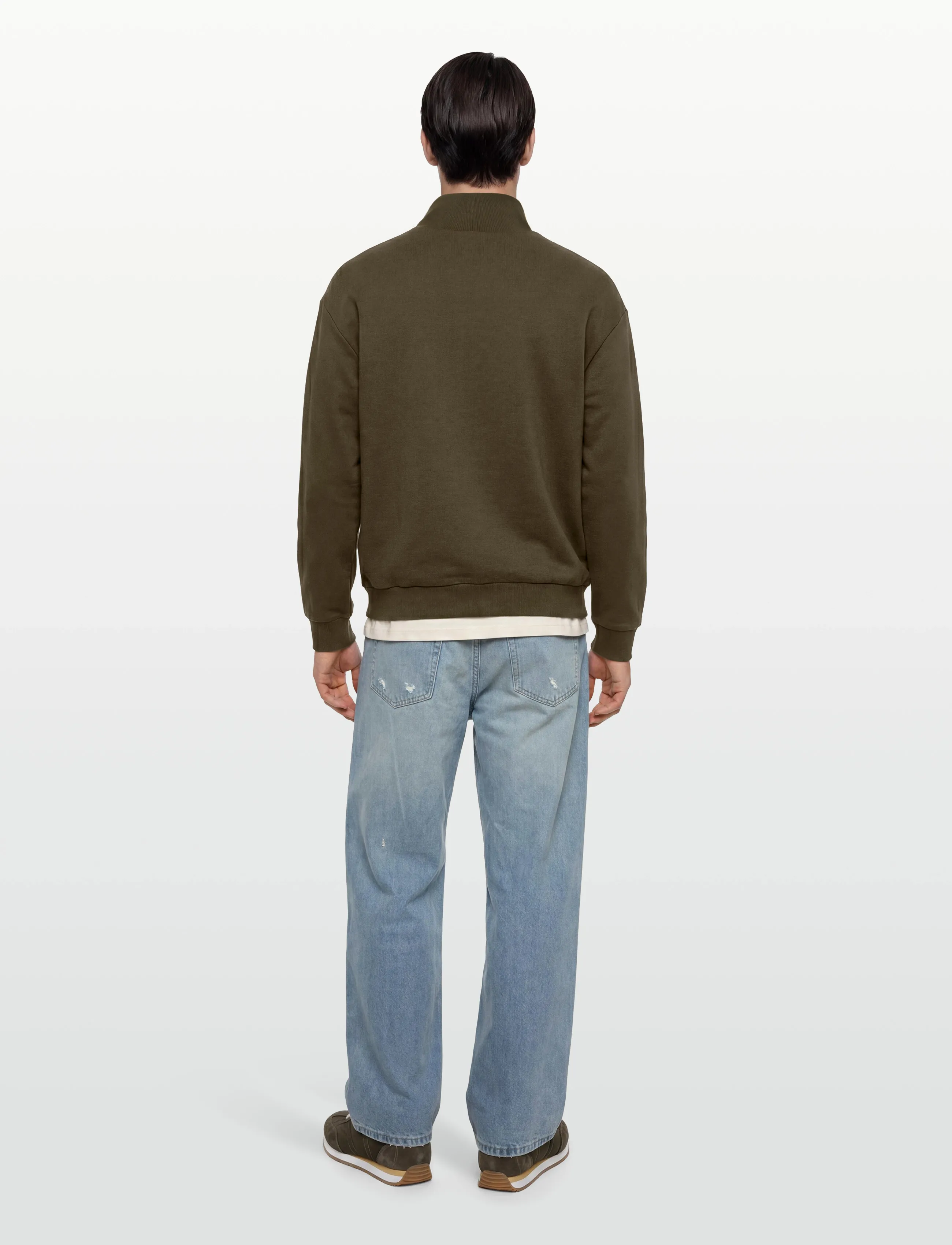 HUGO BLUE - Neeler - pullover mit halbem reißverschluss - dark brown - 4
