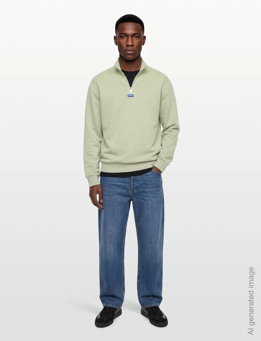 HUGO BLUE - Neeler - halfzip strik - open green - 0