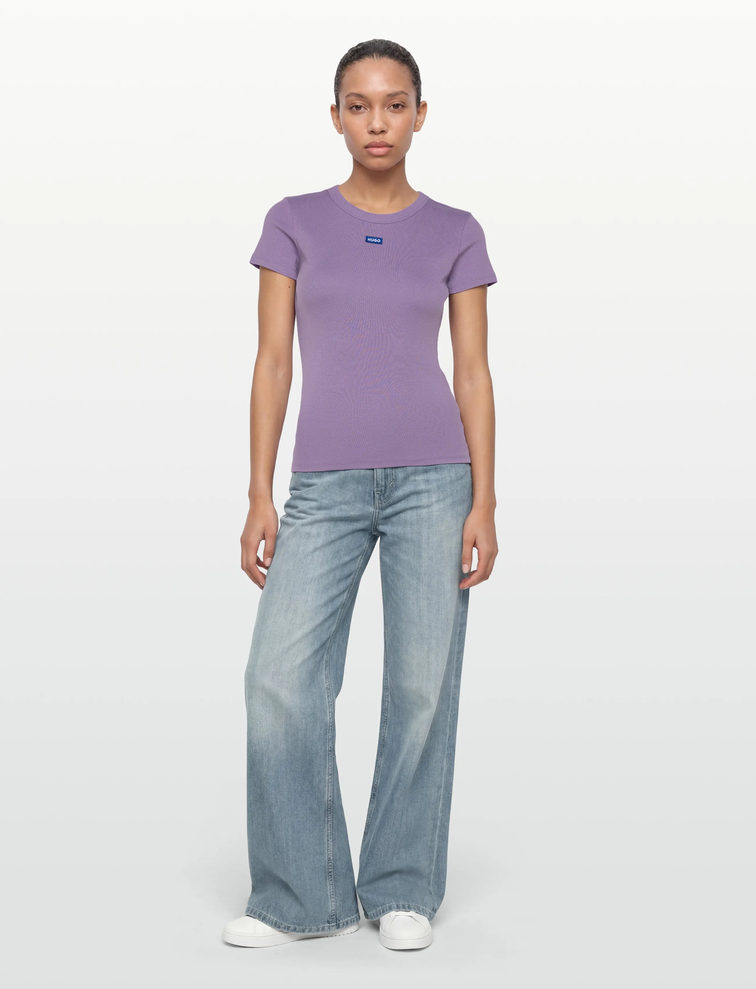 HUGO BLUE Easy Tee_B - T-shirts - BRIGHT PURPLE / purple