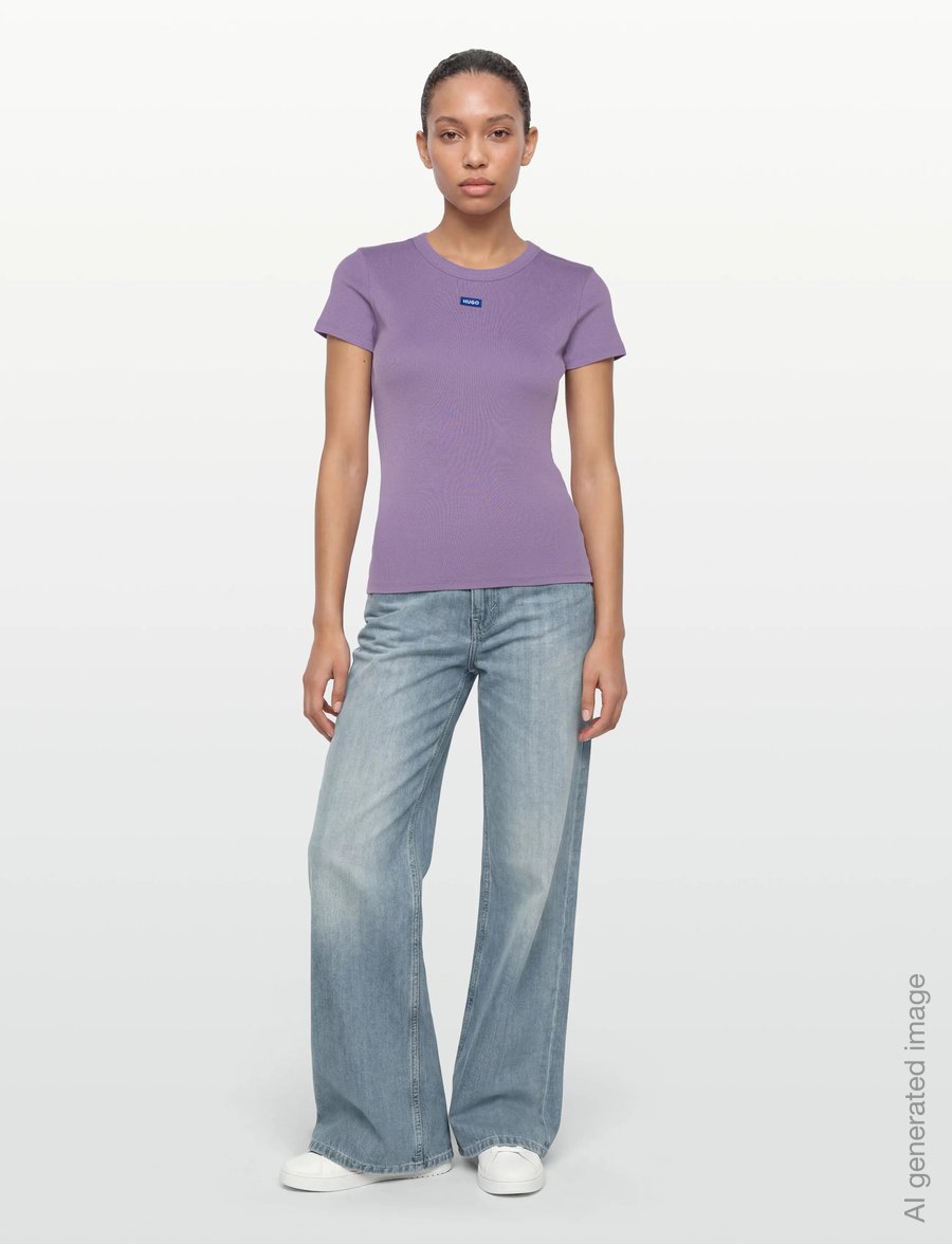 HUGO BLUE - Easy Tee_B - t-shirts - bright purple - 0