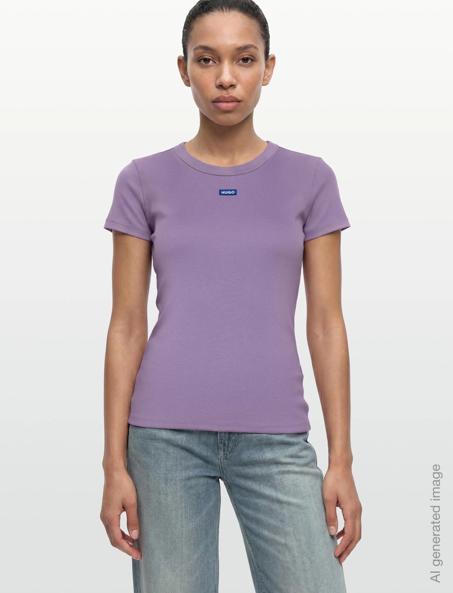 HUGO BLUE - Easy Tee_B - t-shirts - bright purple - 3