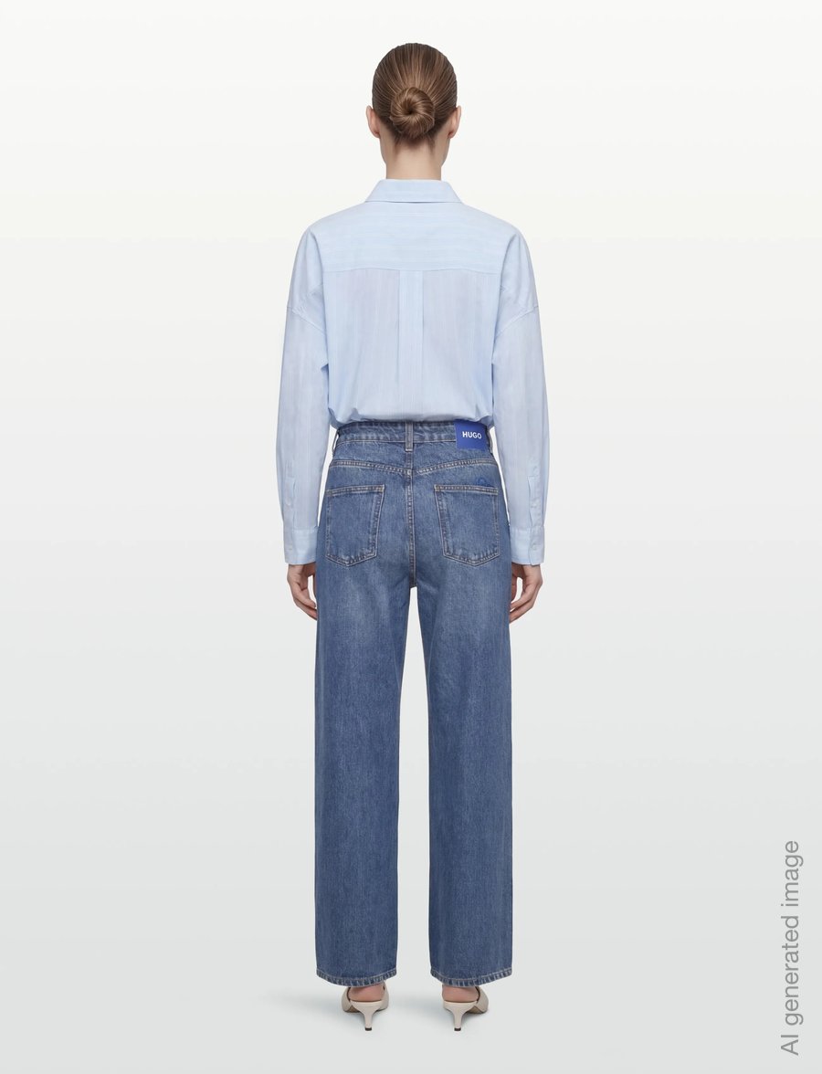 HUGO BLUE - Leni_B - wide leg jeans - medium blue - 4