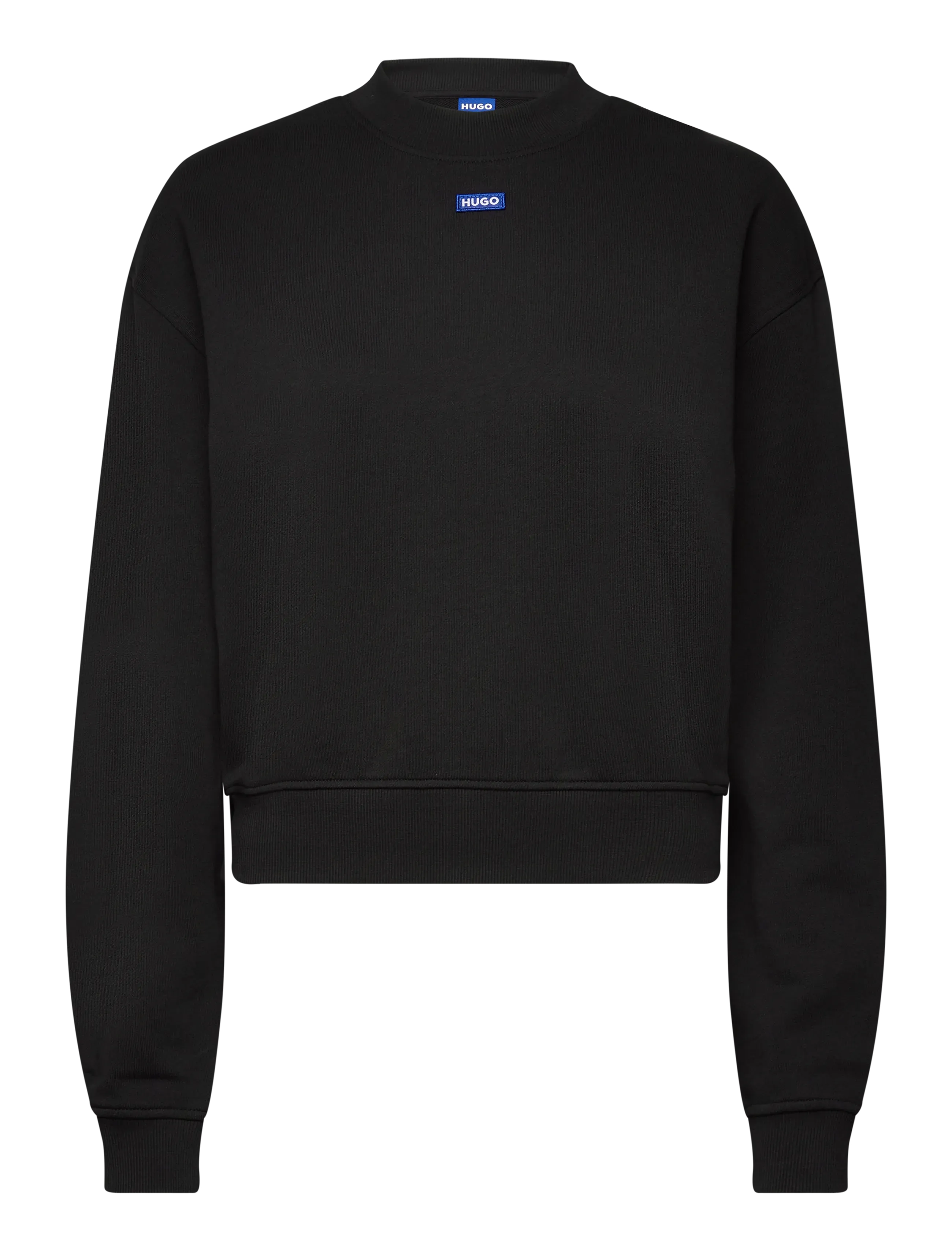 HUGO BLUE Delessa_B_1, Kvinder, Kort Sweatshirt, Sort, Str: XL