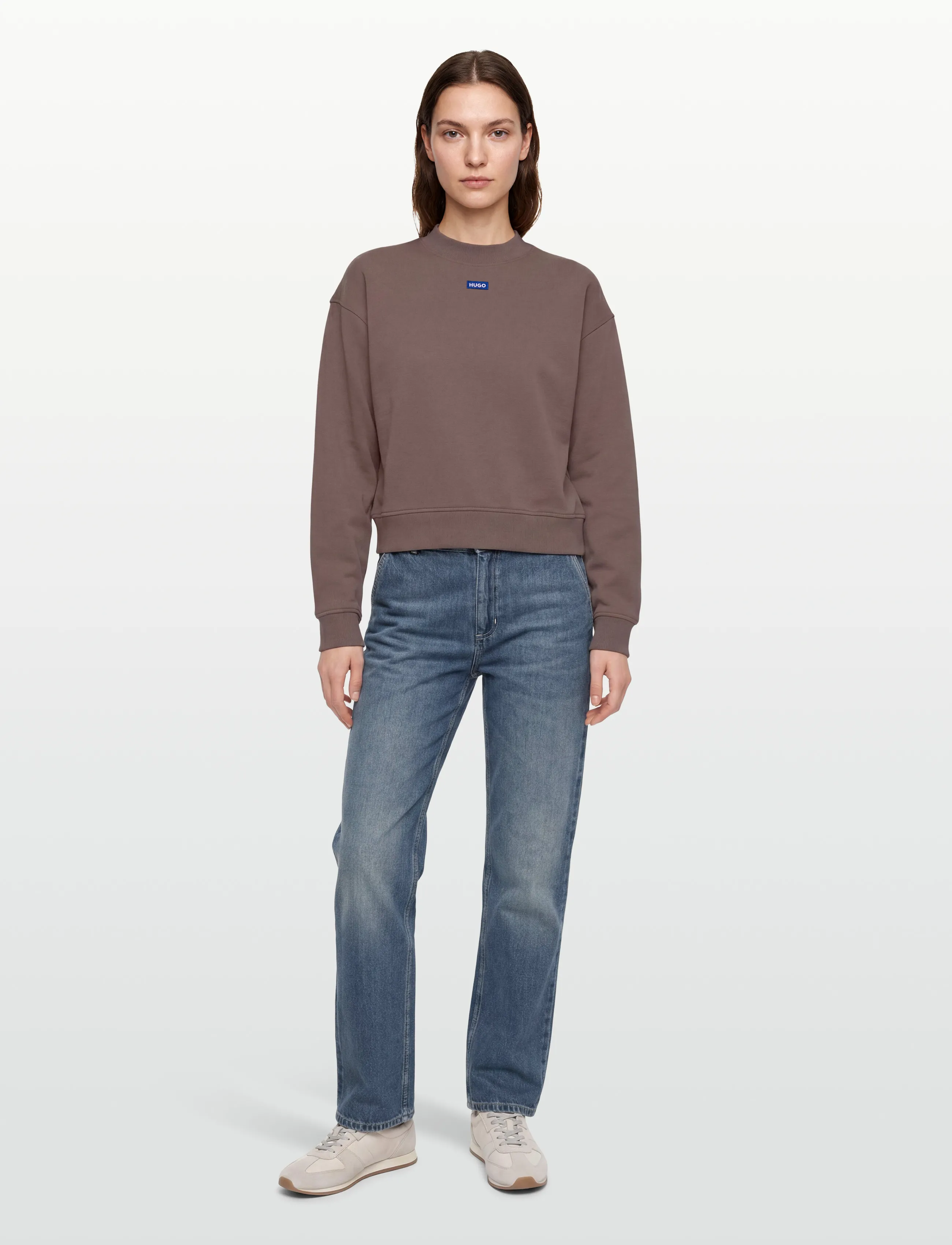 HUGO BLUE Delessa_B_1, XS, Brown, Overdele > Sweatshirts Og Hættetrøjer, Dame