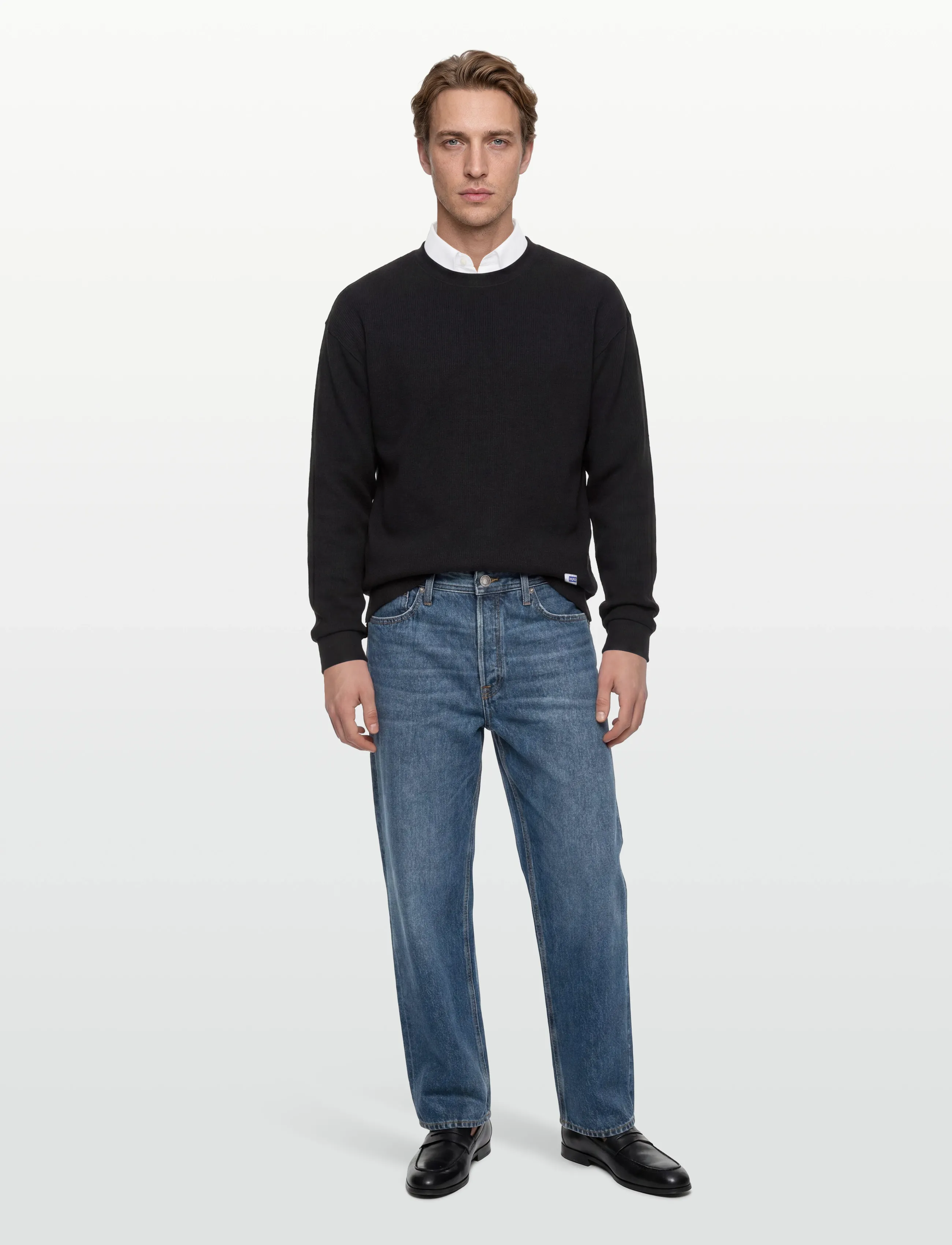 HUGO BLUE Nuwolo, XL, Black, T-Shirts > Langærmede, Herre