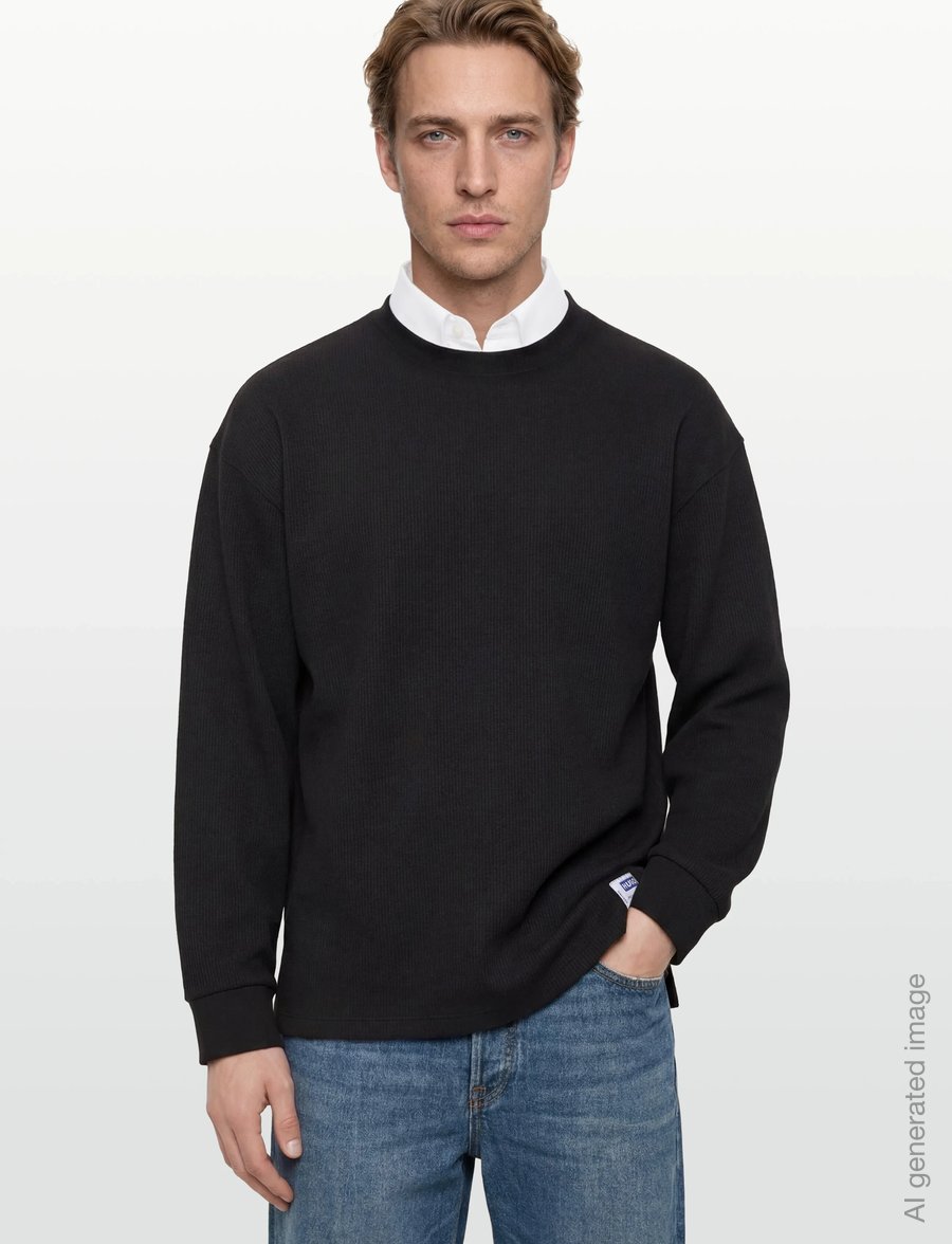 HUGO BLUE - Nuwolo - round necks - black - 3