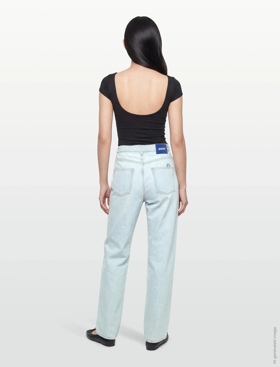 HUGO BLUE - Leni_B - hosen mit weitem bein - turquoise/aqua - 4
