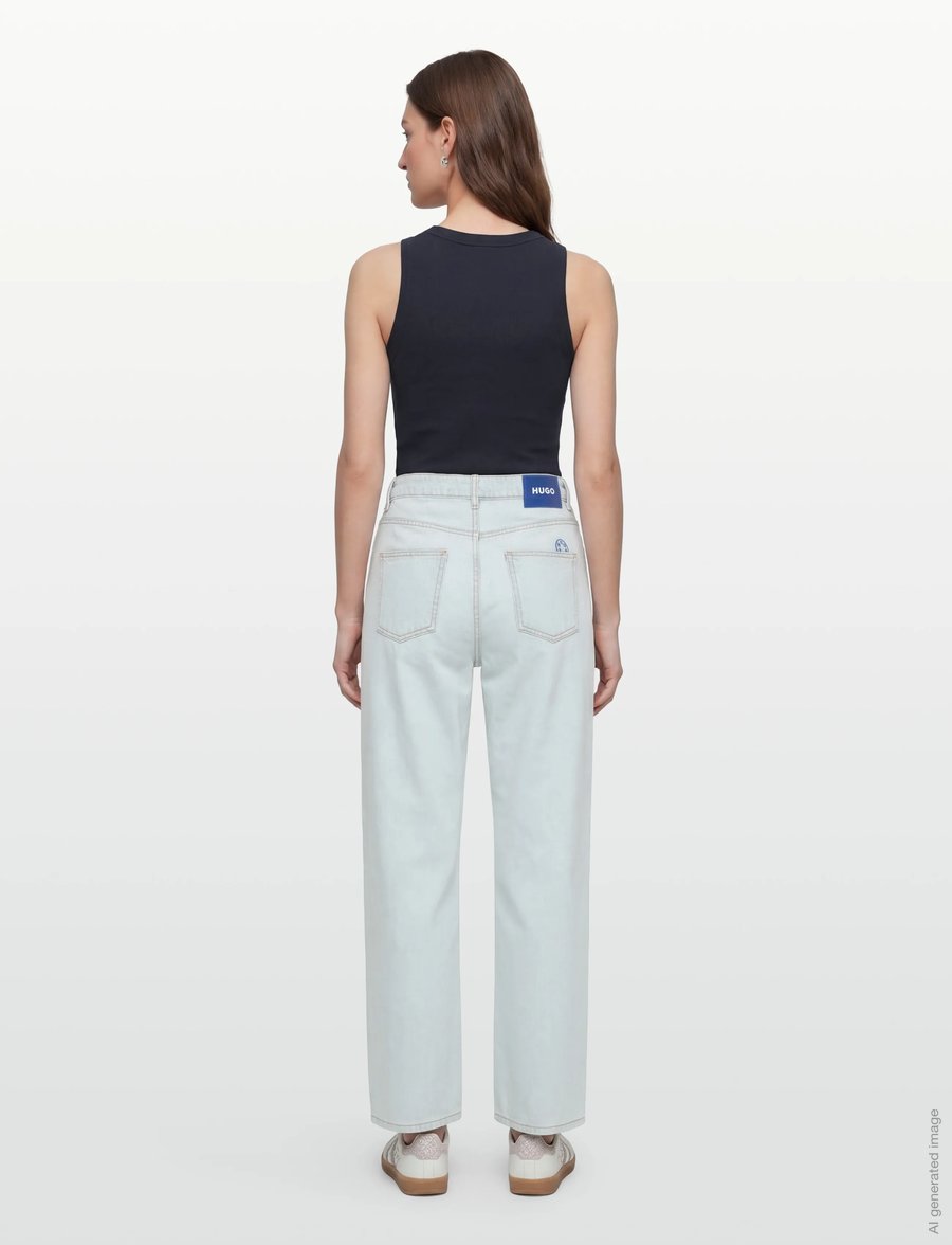 HUGO BLUE - Leni_B - hosen mit weitem bein - turquoise/aqua - 4