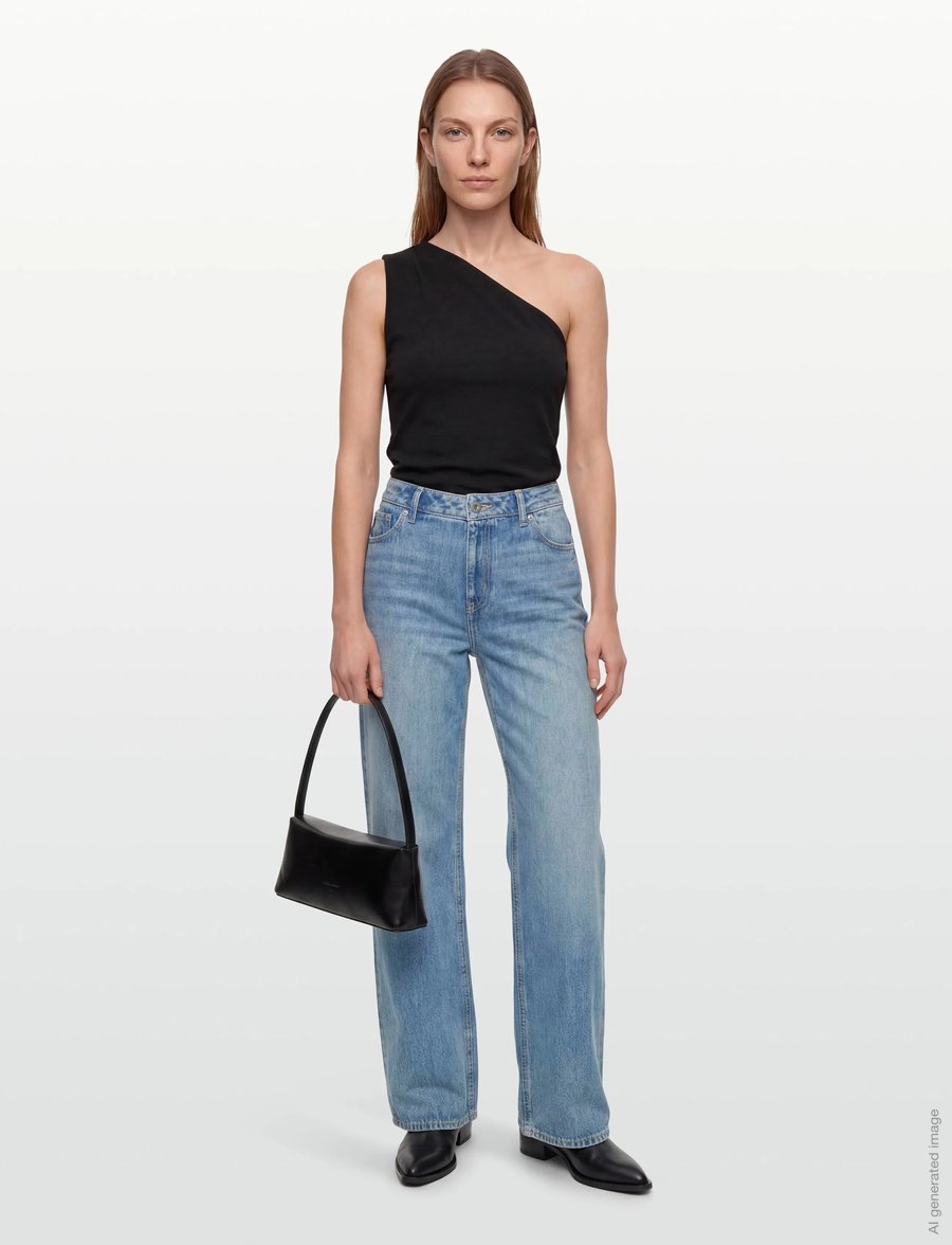 HUGO BLUE - Gamala_B - hosen mit weitem bein - medium blue - 0