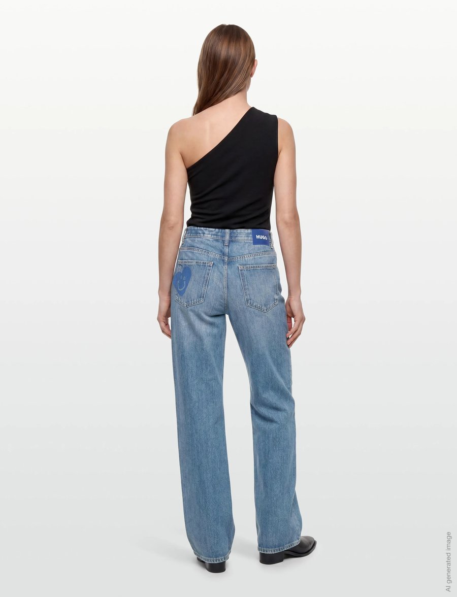 HUGO BLUE - Gamala_B - hosen mit weitem bein - medium blue - 4