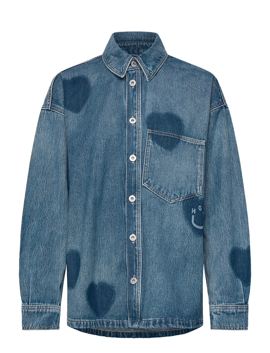 HUGO BLUE - Garesa_2_B - džinsa krekli - medium blue - 0