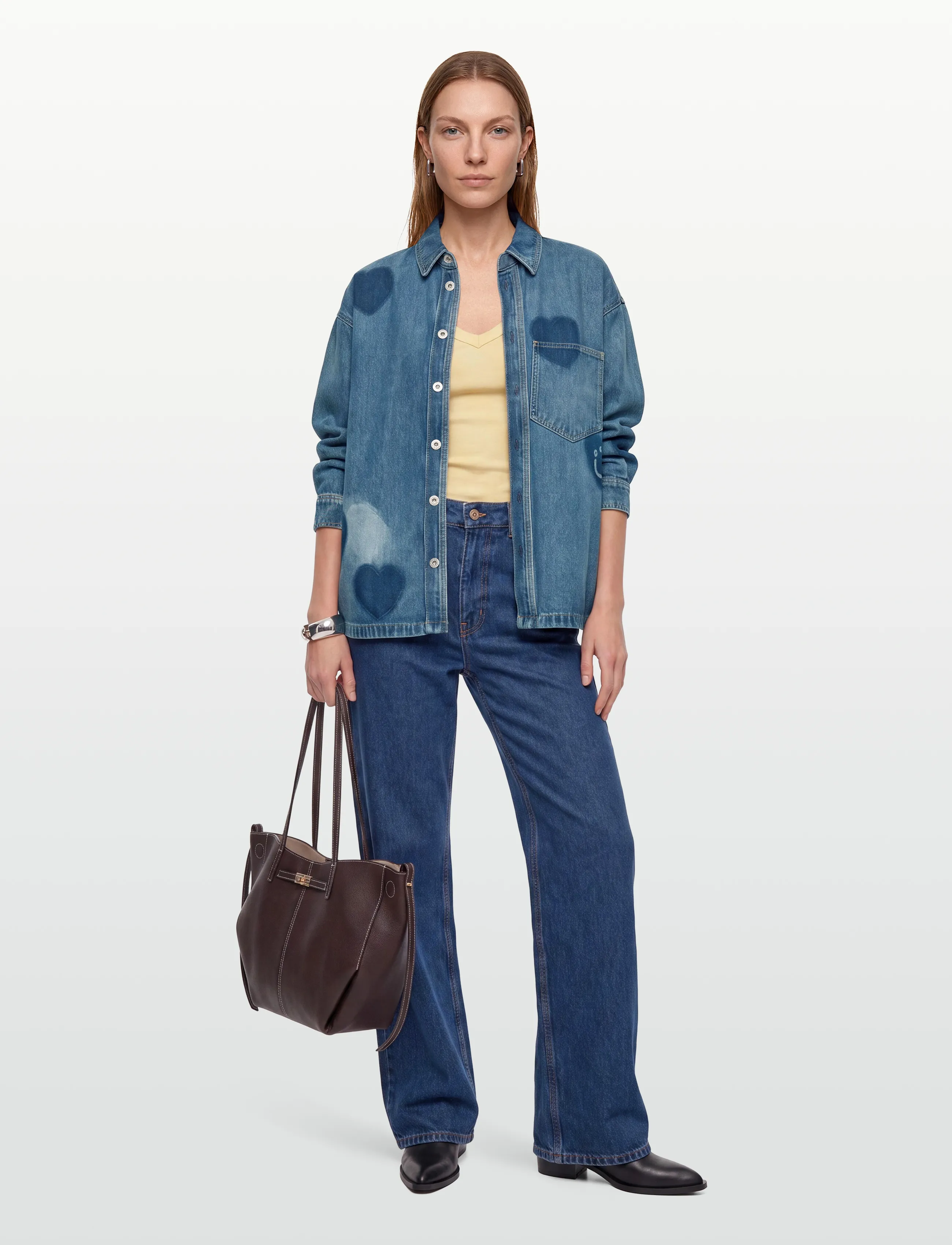 HUGO BLUE Garesa_2_B, S, Blue, Skjorter > Denim-Skjorter, Dame