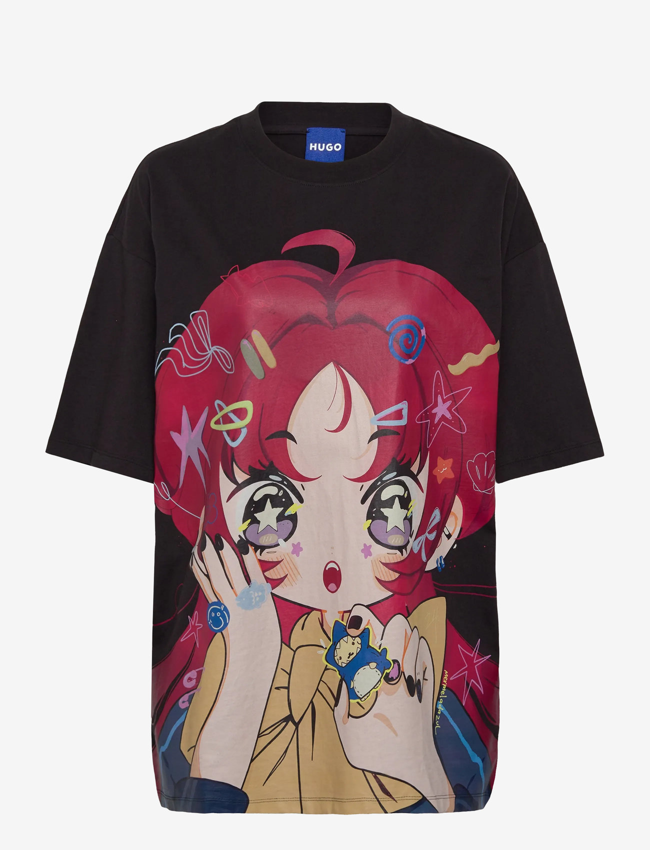 HUGO BLUE - Oversized Tee_B_4 - efterårstøj - black - 0