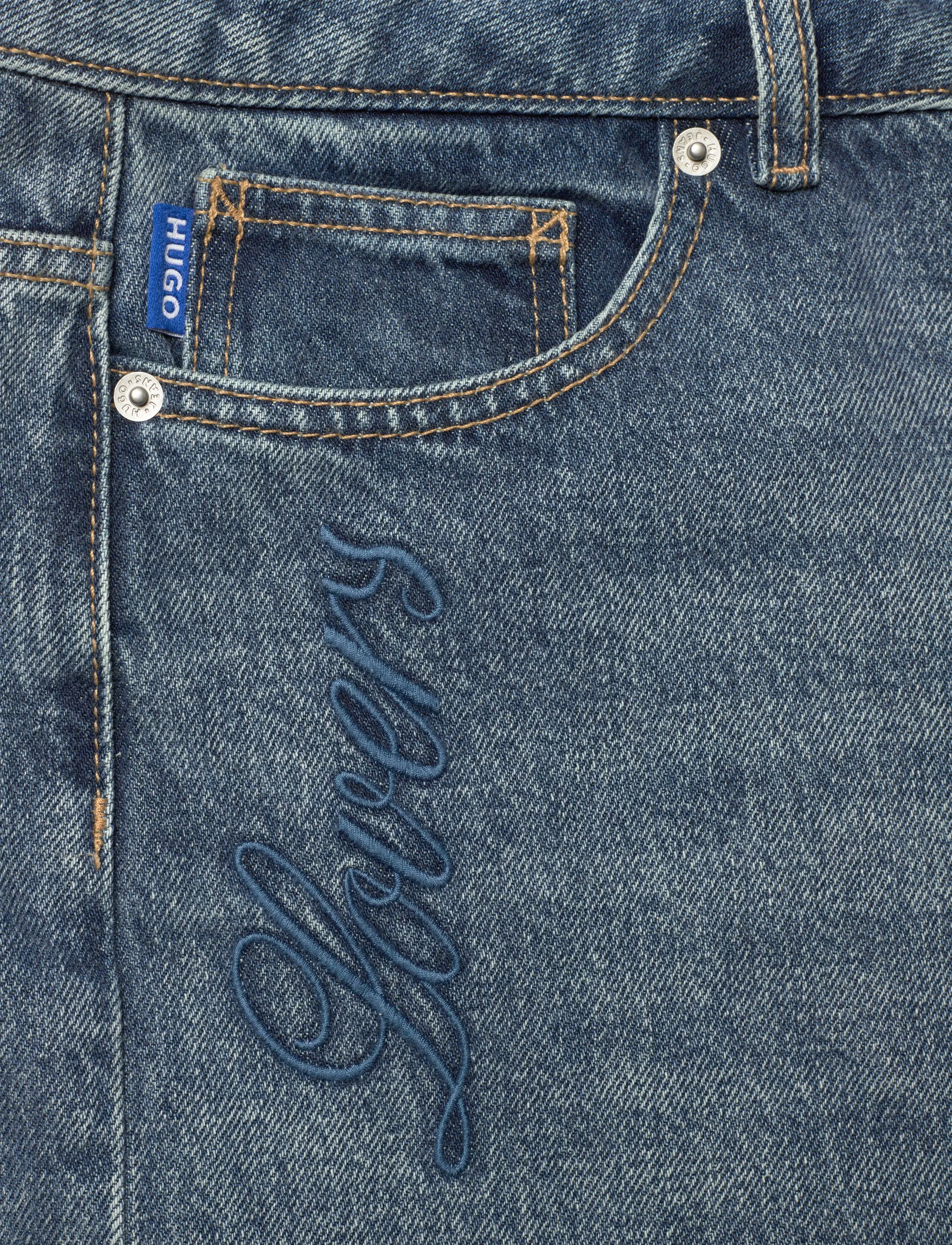 HUGO BLUE - Gamala_B - hosen mit weitem bein - medium blue - 2