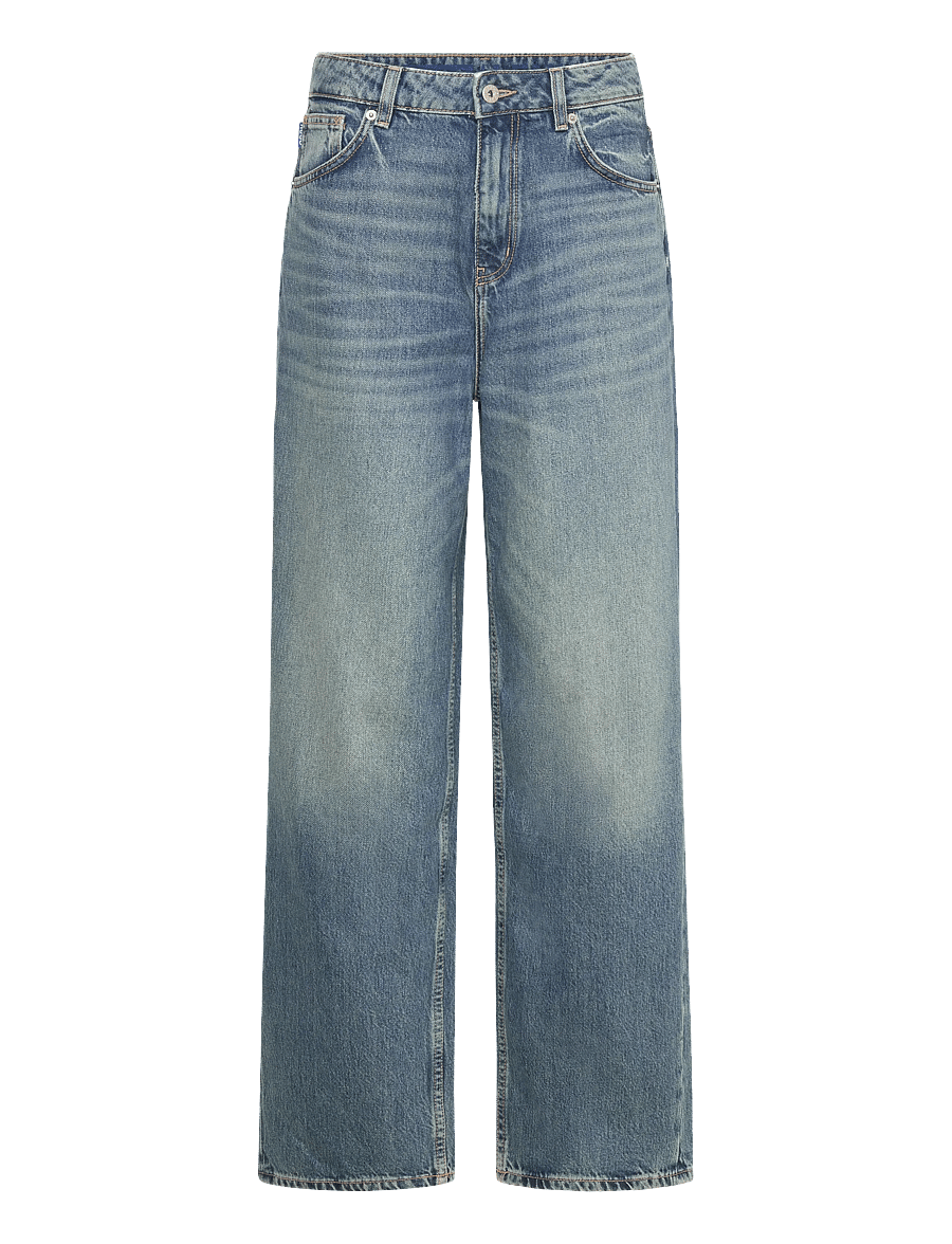 HUGO BLUE - Leni_B - hosen mit weitem bein - medium blue - 0