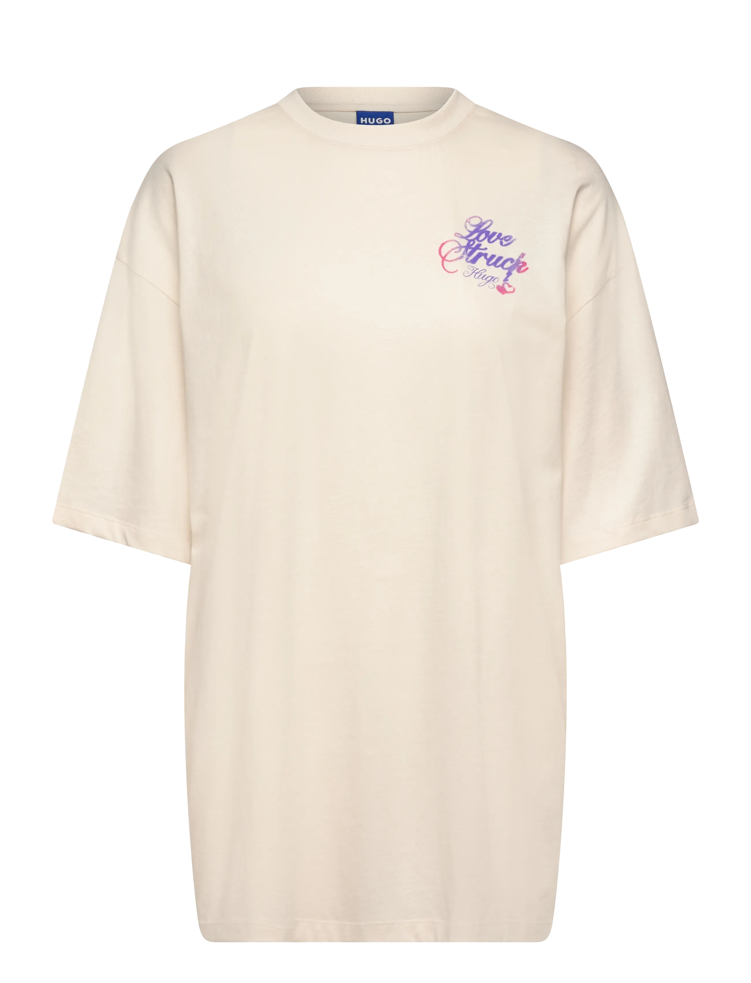 HUGO BLUE Oversize_Tee_B_5, S, Cream, T-Shirts & Toppe > Kortærmede, Dame