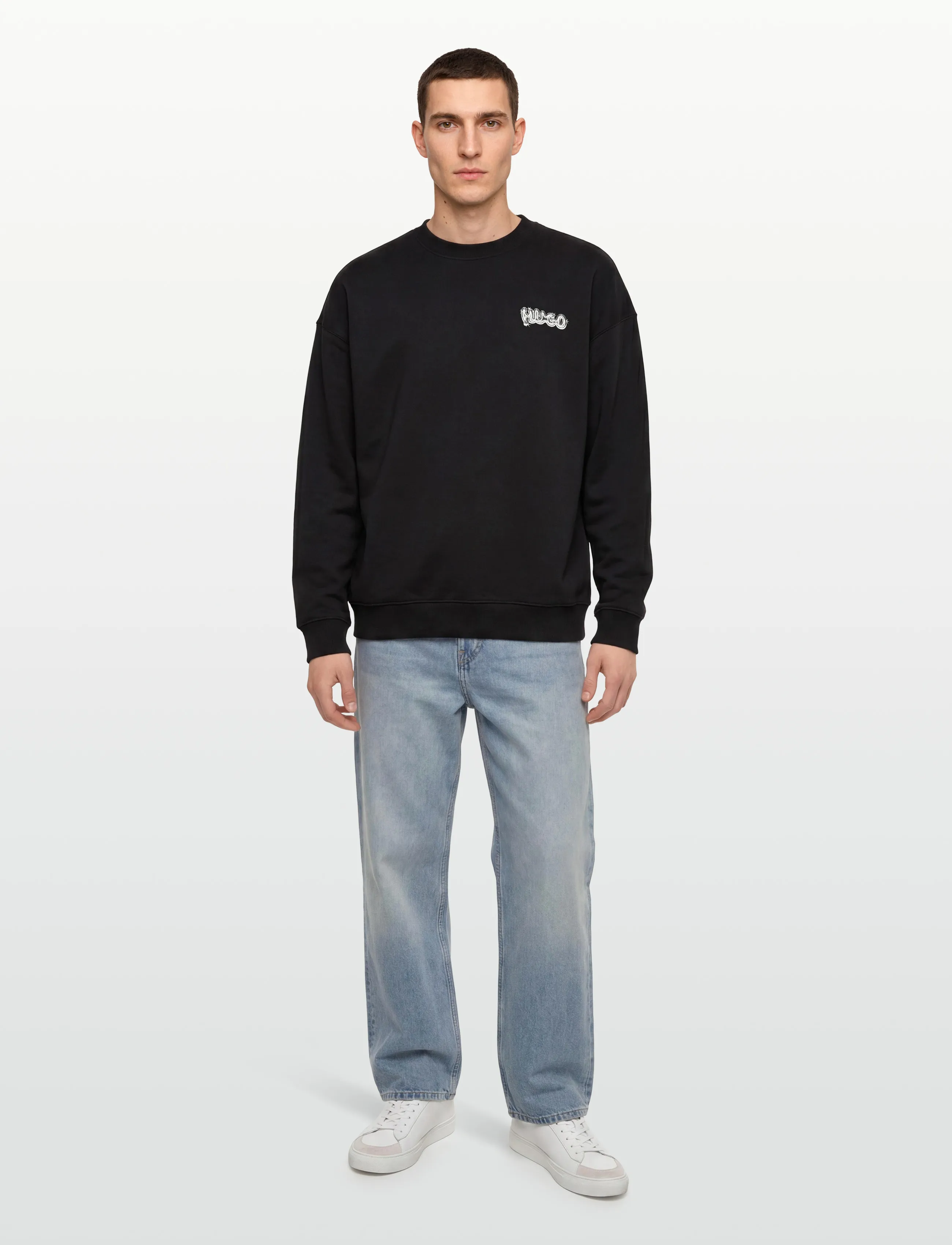 HUGO BLUE Nyrocrew, XL, Black, Sweatshirts & Hættetrøjer > Sweatshirts, Herre