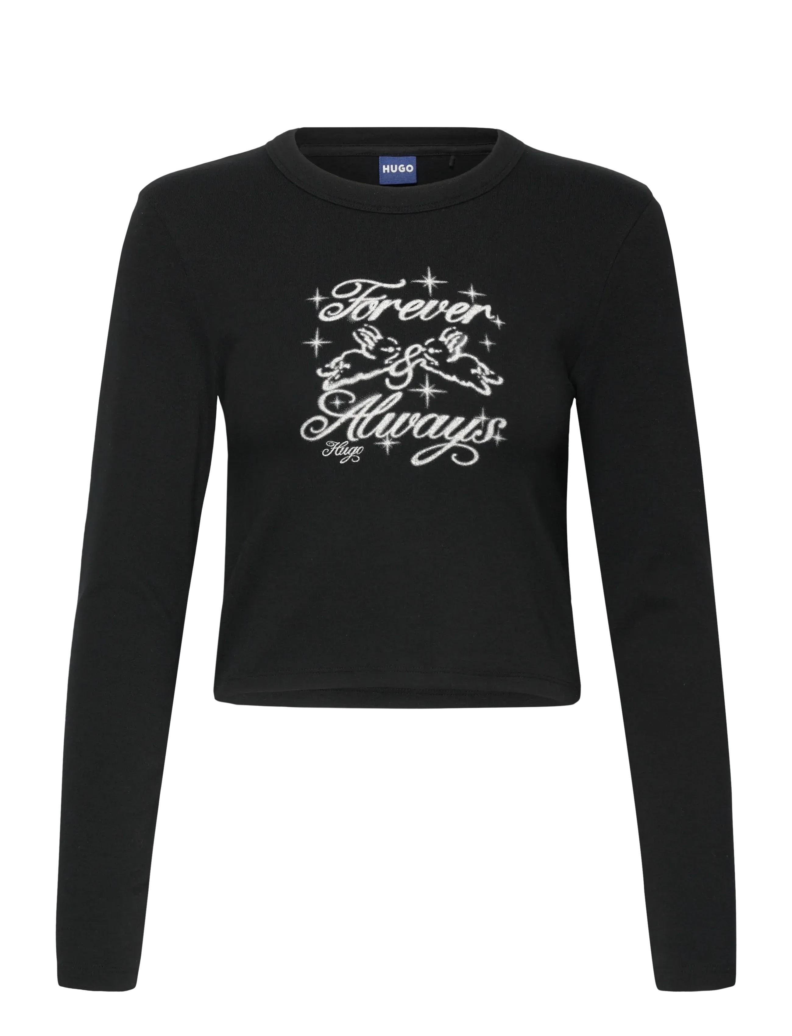 HUGO BLUE Duspark_B, S, Black, T-Shirts & Toppe > Langærmede, Dame