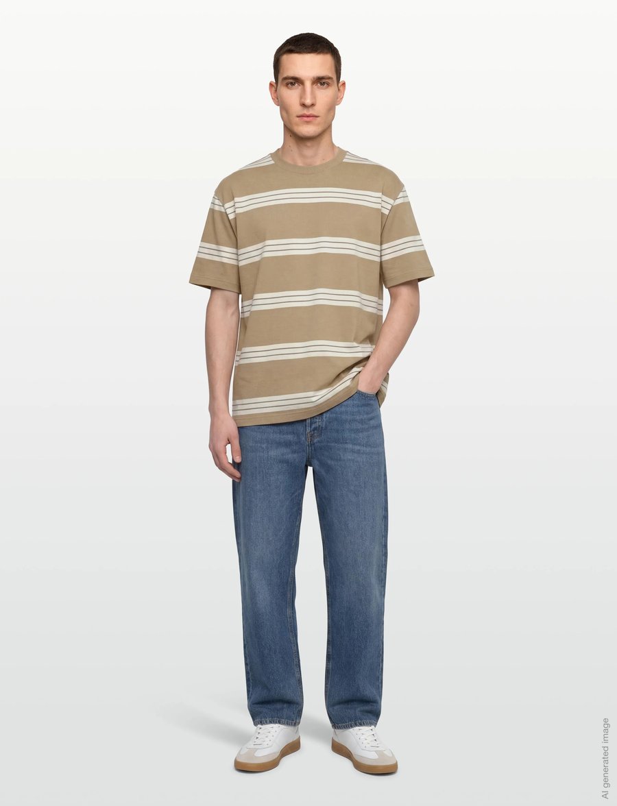 HUGO BLUE - Nolisto - kurzärmelige t-shirts - medium beige - 0