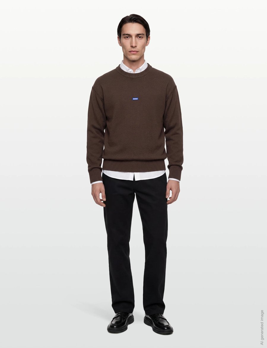 HUGO BLUE - San Casey-C1 - rundhals - dark brown - 0
