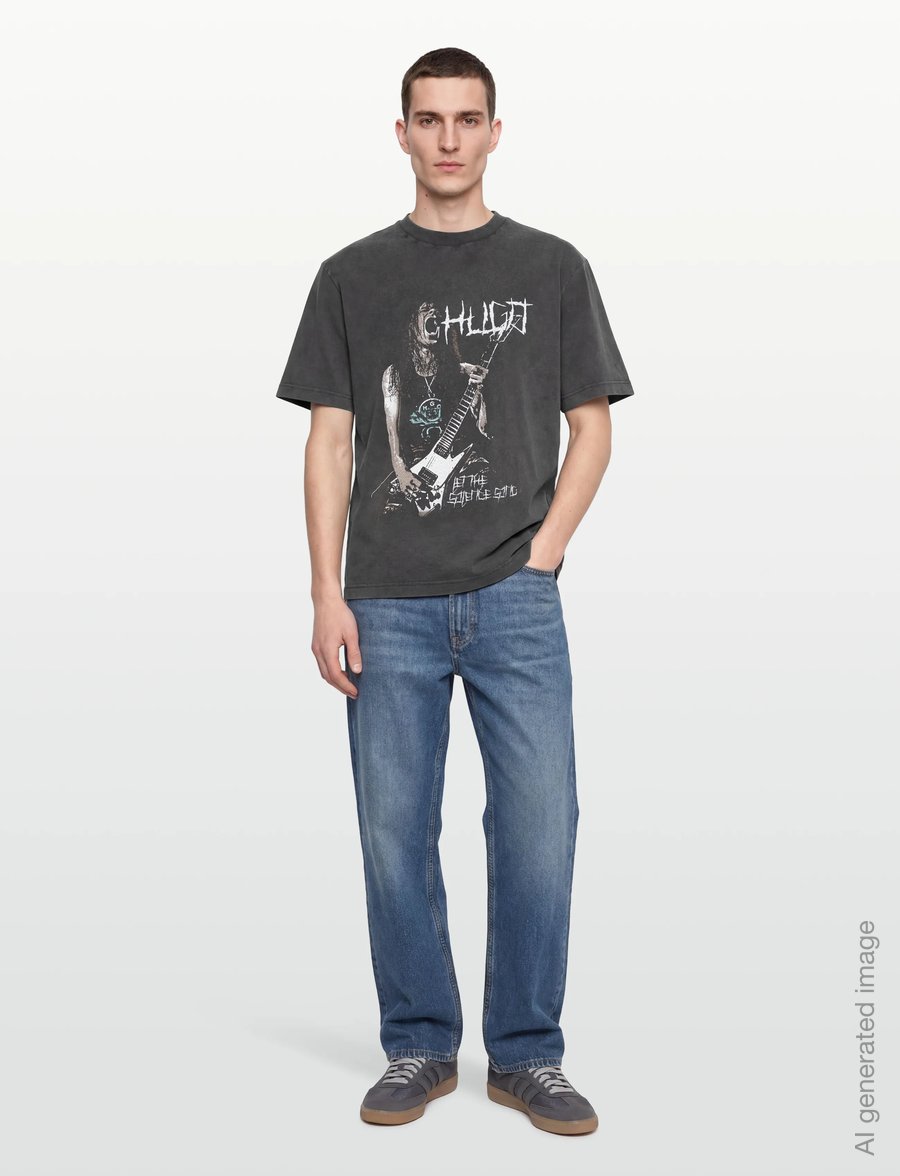 HUGO BLUE - Noctornix - kortærmede t-shirts - black - 0