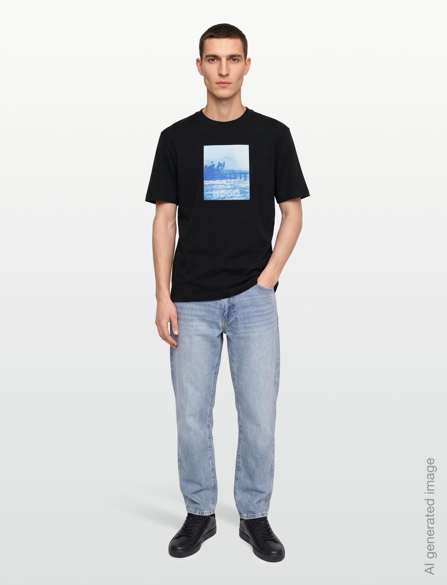 HUGO BLUE - Nierofix - kortærmede t-shirts - black - 0