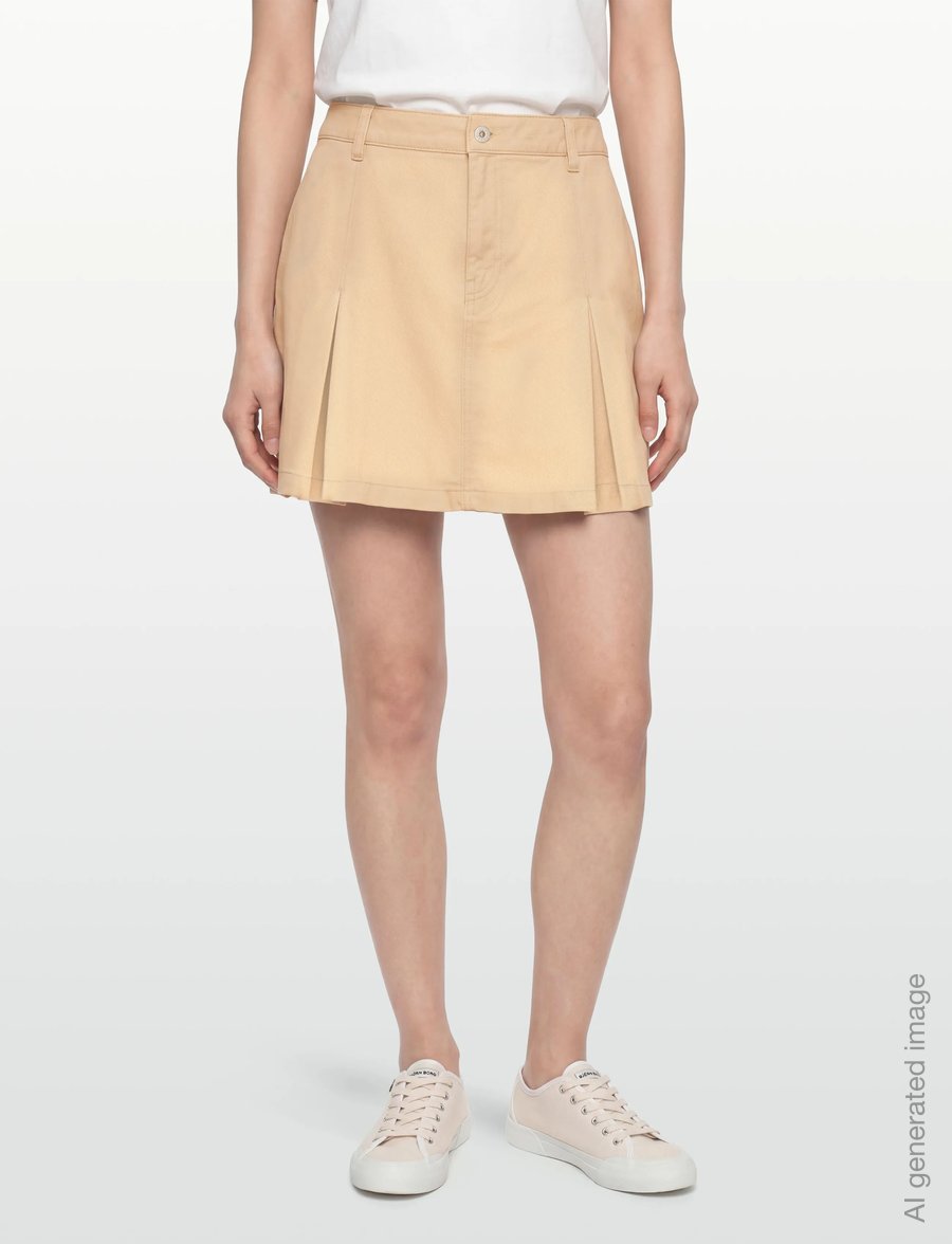 HUGO BLUE - Rundale-2_B - faltenröcke - open beige - 3