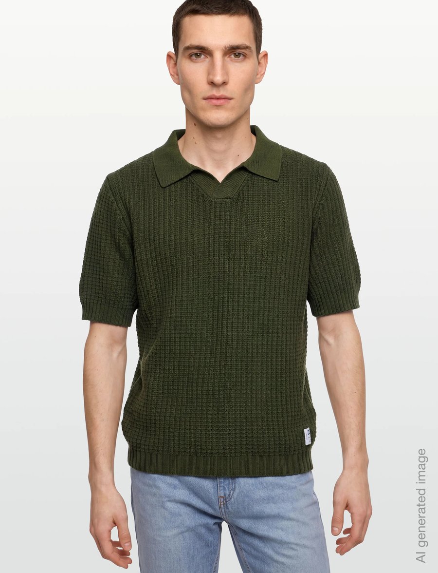 HUGO BLUE - Spero - geweven polo's - open green - 3