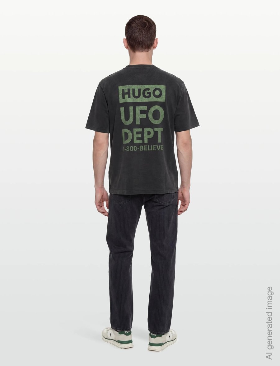 HUGO BLUE - Nextralio - short-sleeved t-shirts - black - 4