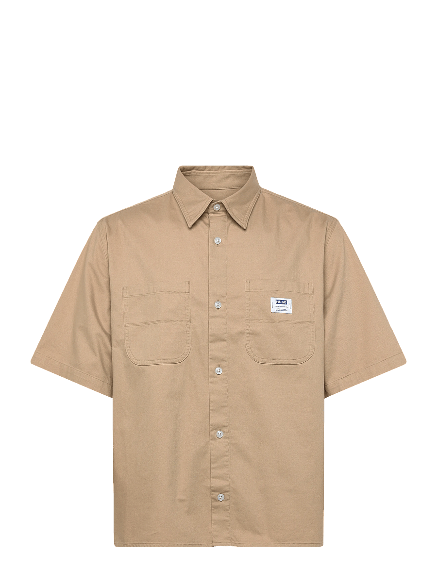 HUGO BLUE - Ebwin - lühikeste varrukatega särgid - medium beige - 1