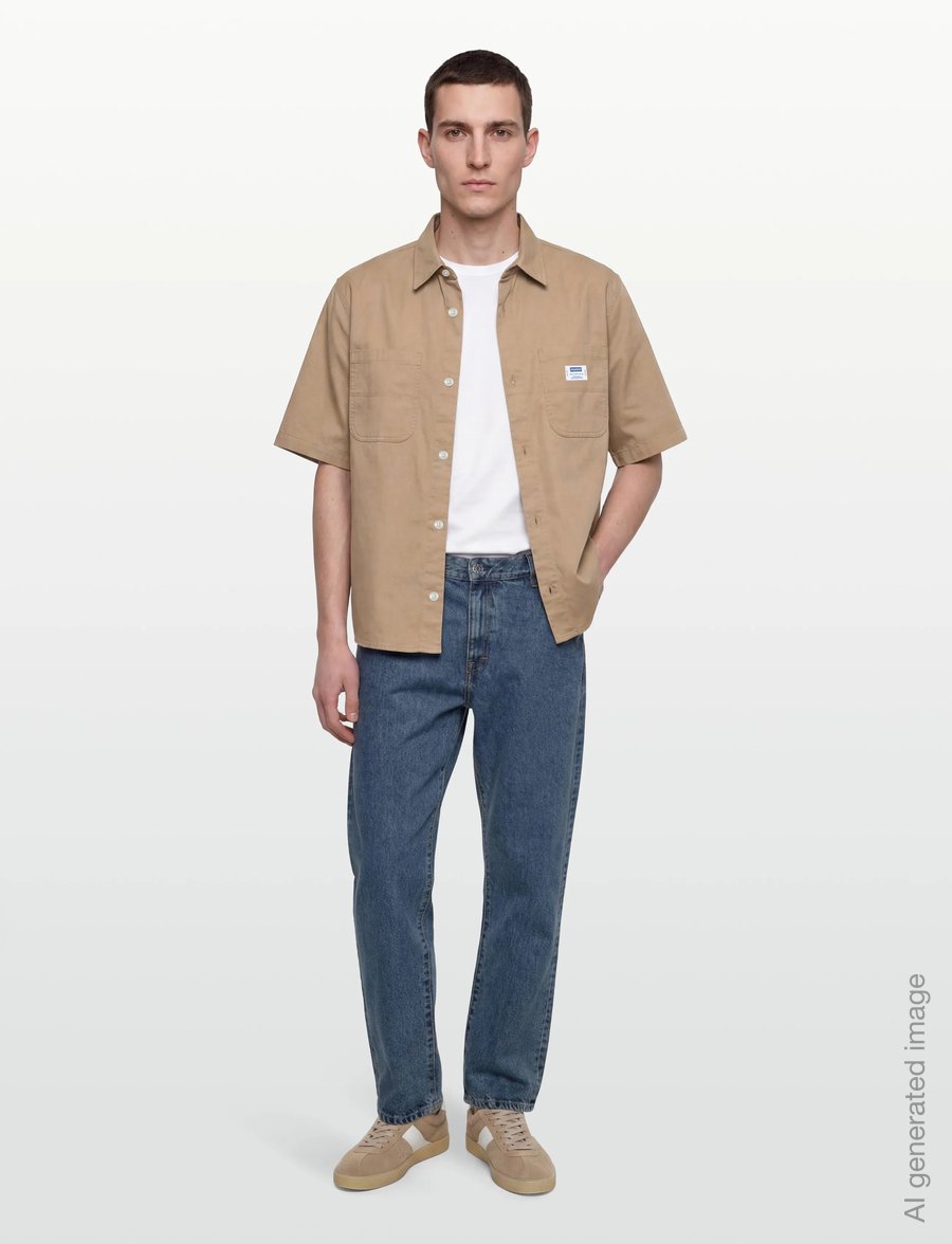 HUGO BLUE - Ebwin - lühikeste varrukatega särgid - medium beige - 0