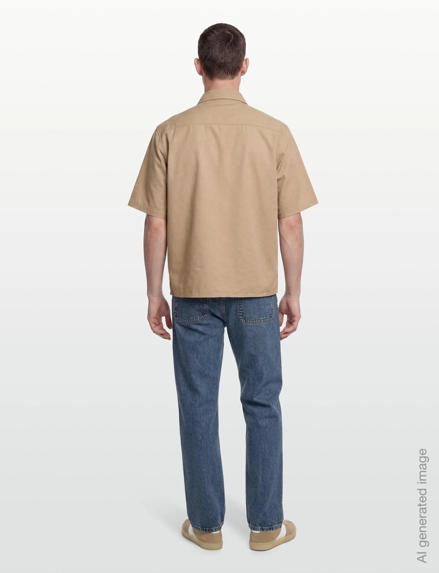 HUGO BLUE - Ebwin - lühikeste varrukatega särgid - medium beige - 4