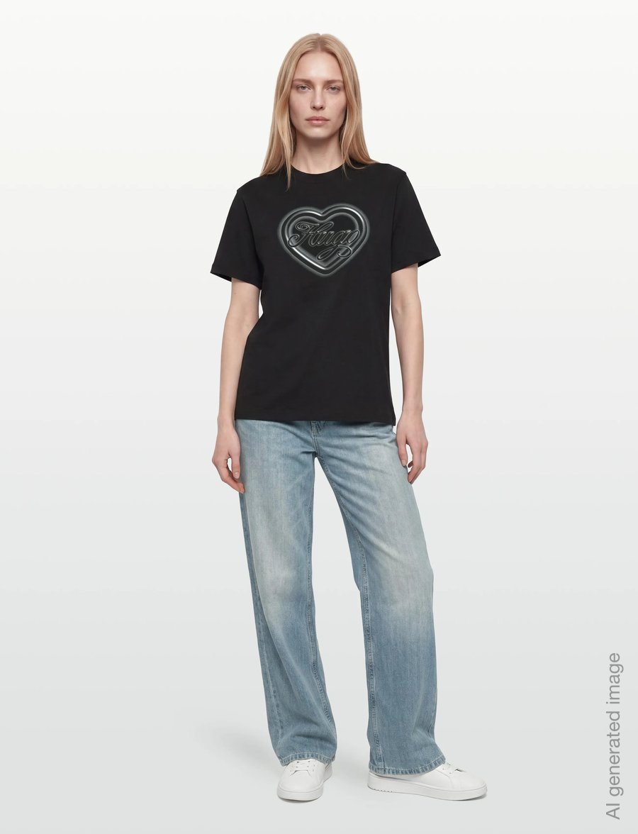 HUGO BLUE - Vintage Tee_B_8 - t-shirts - black - 0