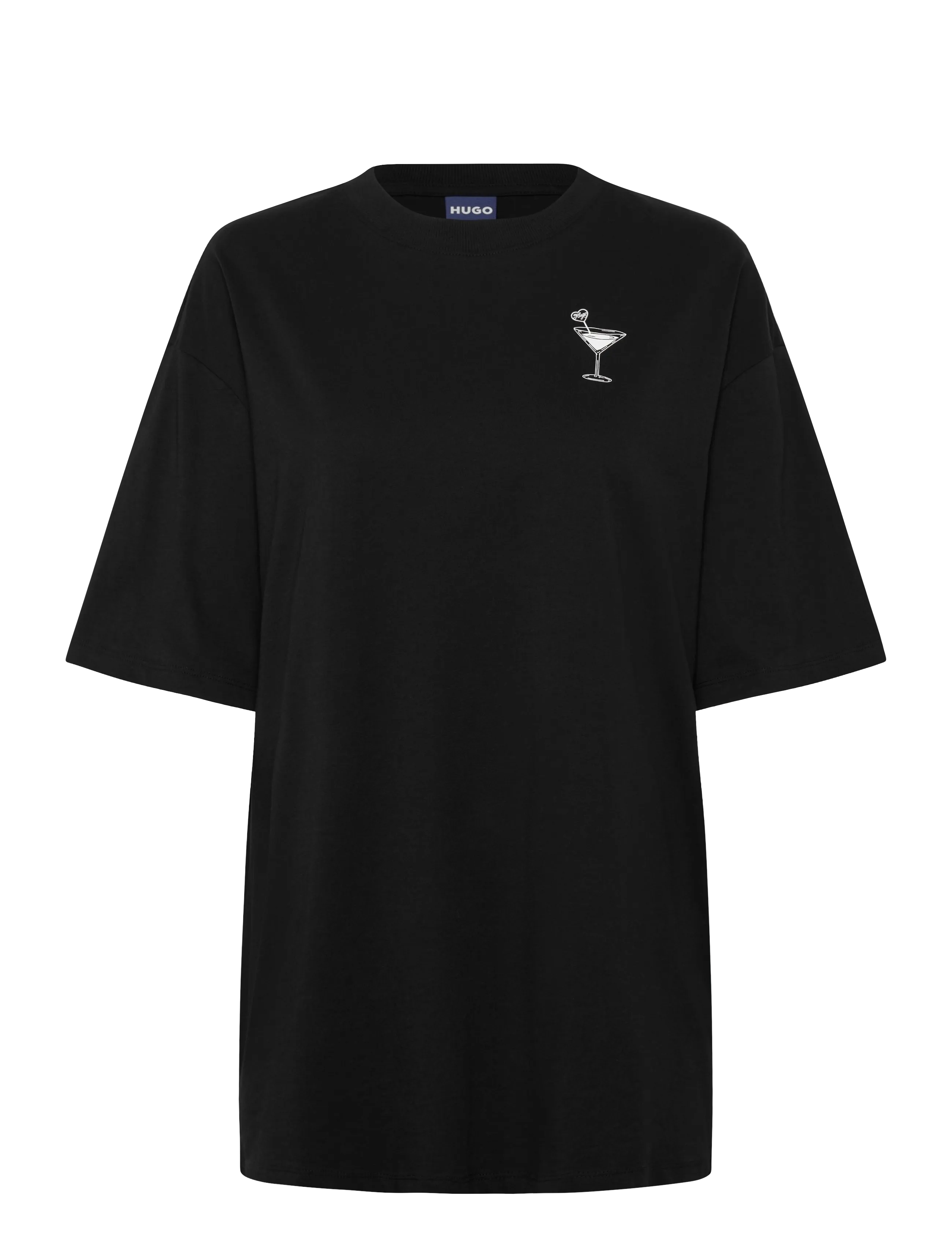 HUGO BLUE Oversized_Tee_B_10 - Apģērbi - BLACK / black