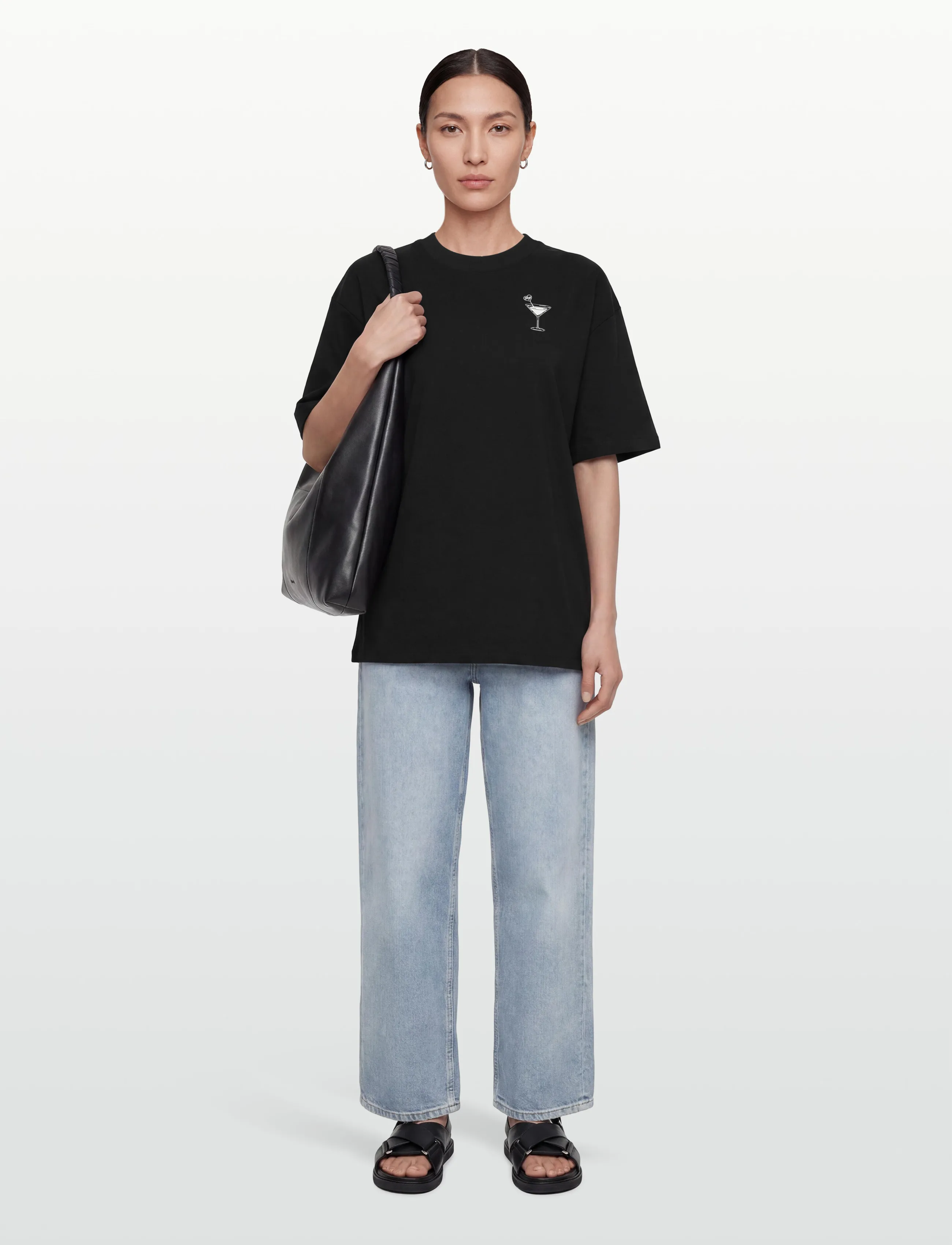 HUGO BLUE Oversized_Tee_B_10 - T-shirts - BLACK / black