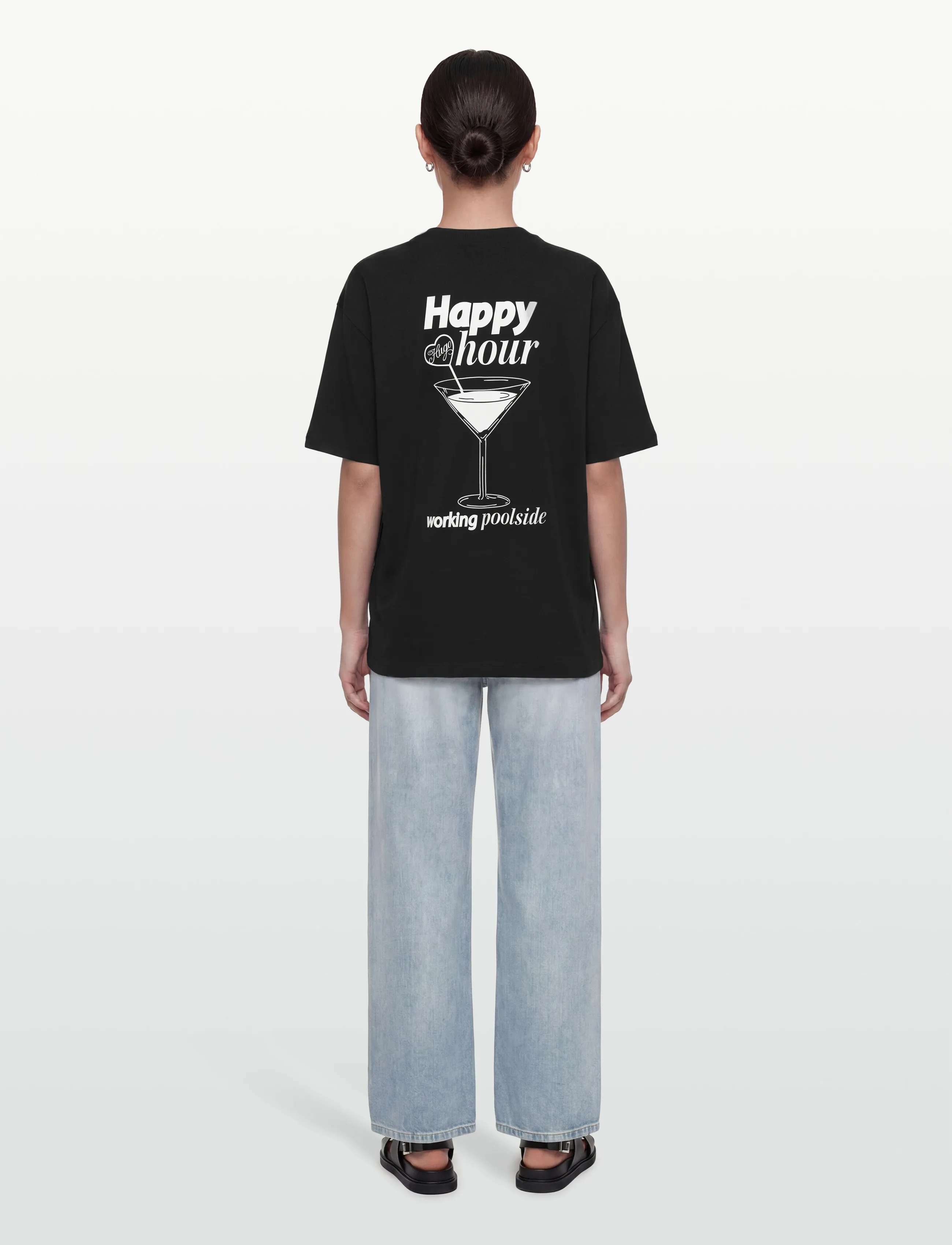 HUGO BLUE - Oversized_Tee_B_10 - t-shirts - black - 4