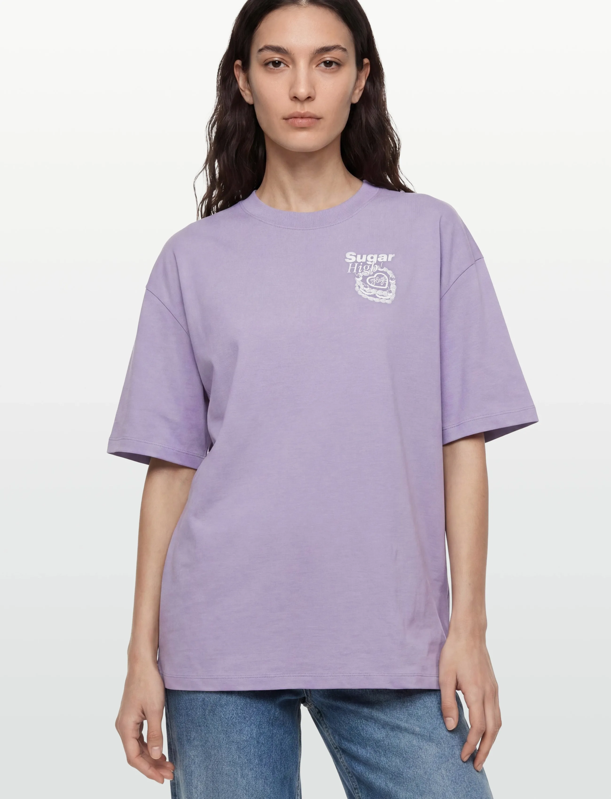 HUGO BLUE - Oversized_Tee_B_10 - t-paidat - bright purple - 3
