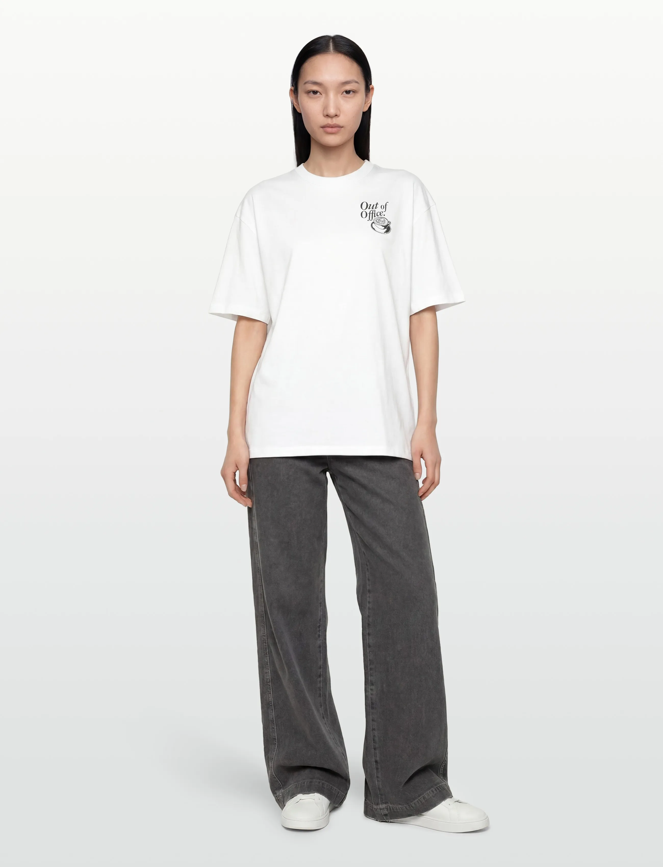 HUGO BLUE Oversized_Tee_B_10, Kvinder, Oversized Printet T-shirt, Hvid, Str: S