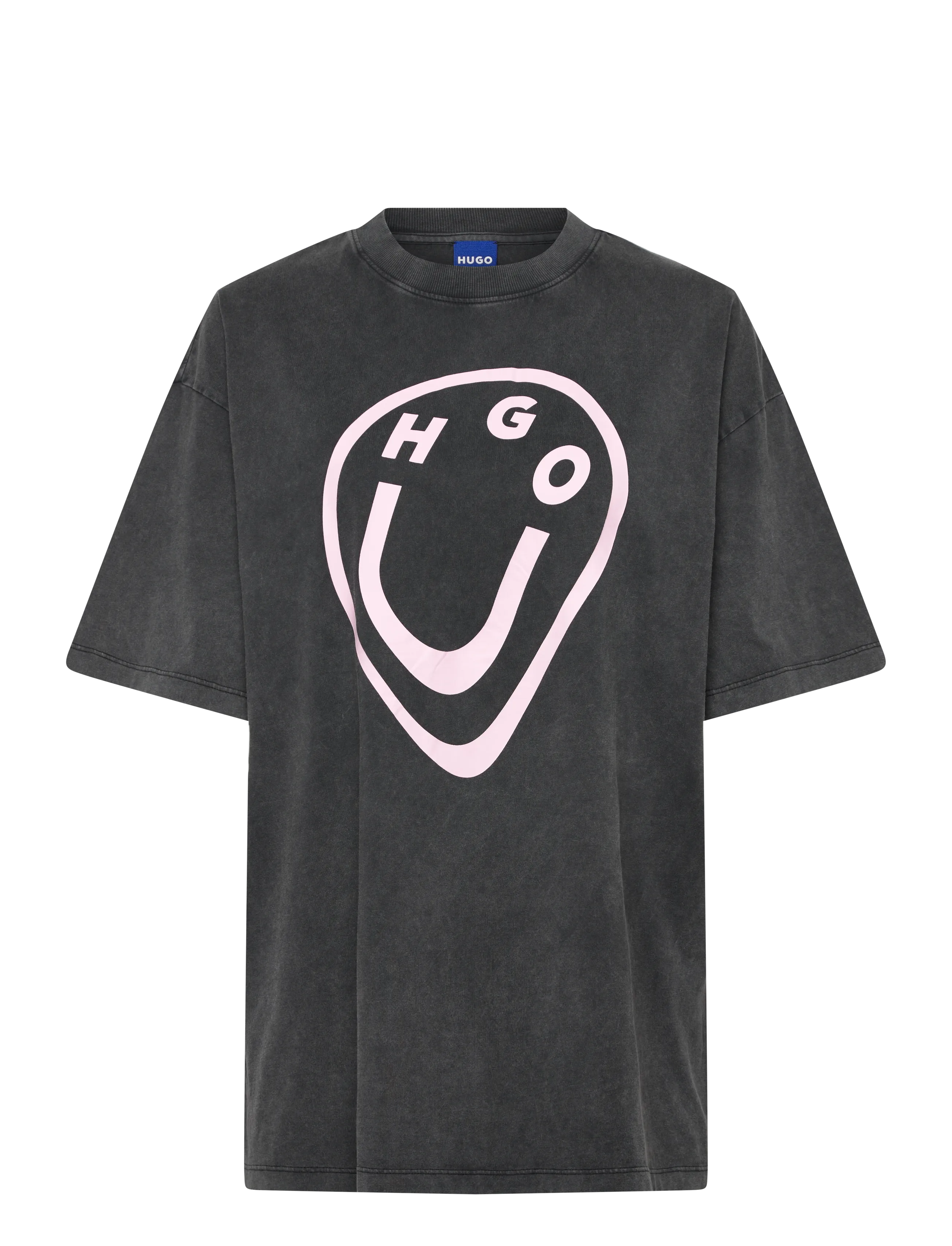 HUGO BLUE Oversized_Tee_B_11 - Tøj - BLACK / grey