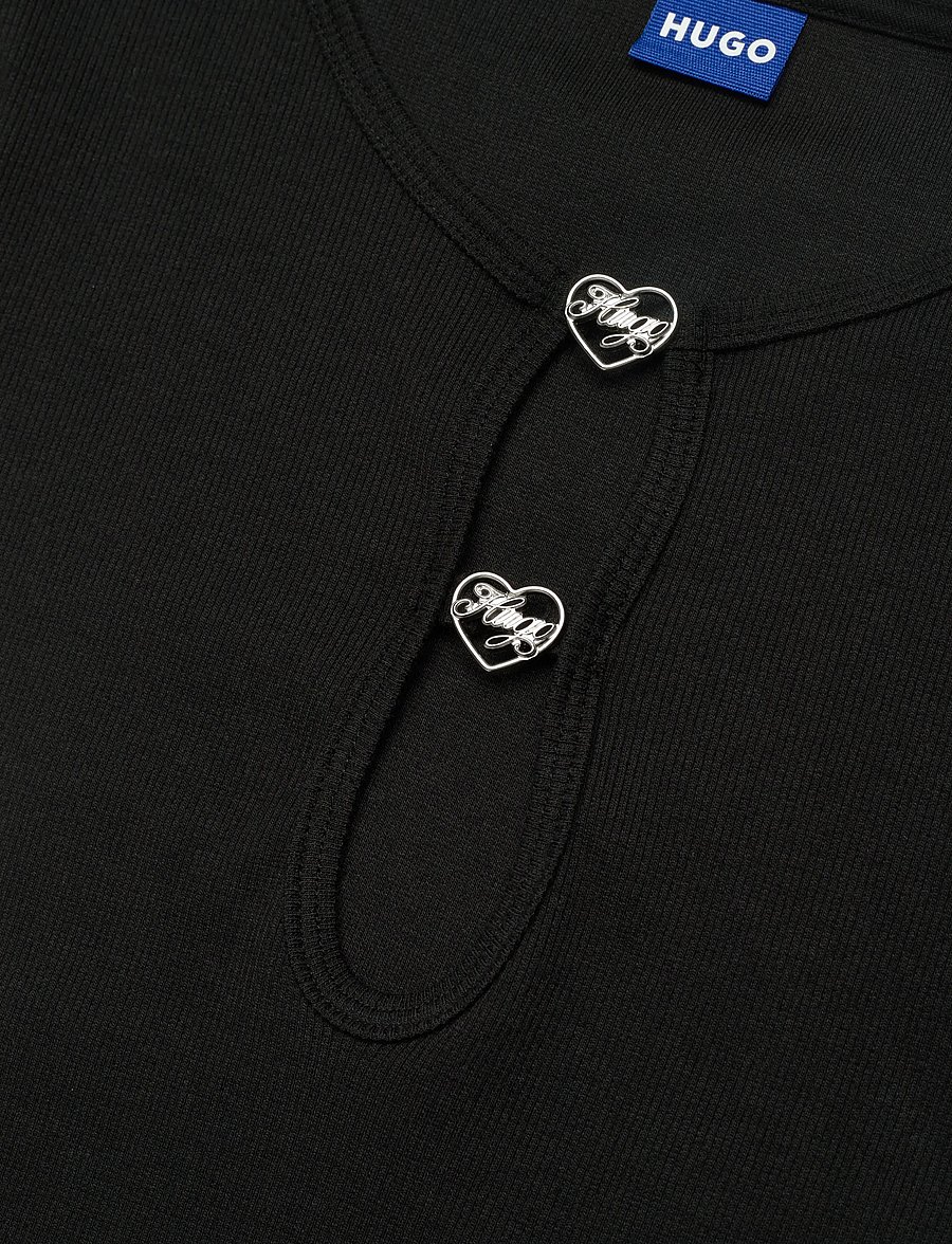 HUGO BLUE - Diheart_B - crop tops - black - 5