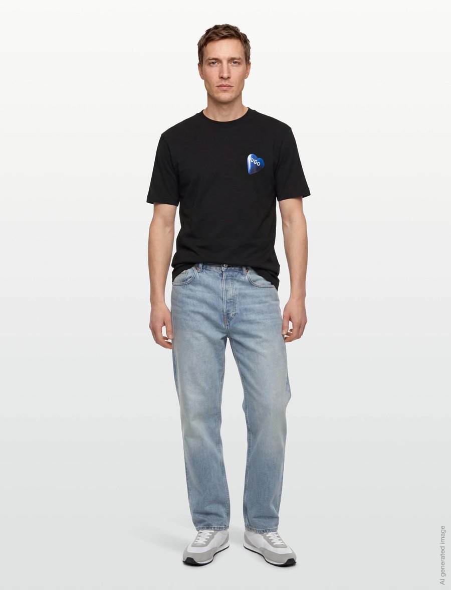 HUGO BLUE - Nalentinio - lühikeste varrukatega t-särgid - black - 0