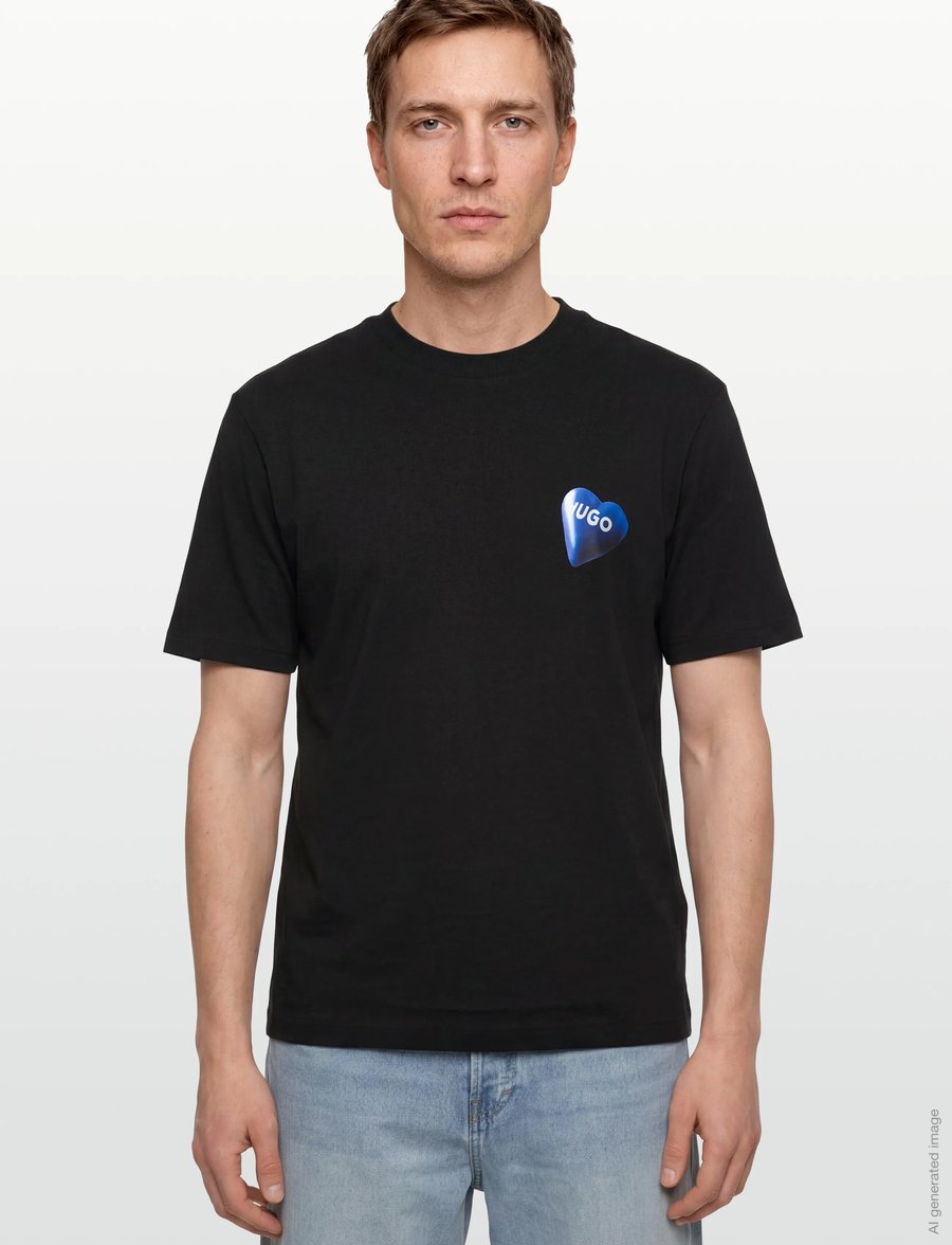 HUGO BLUE - Nalentinio - lühikeste varrukatega t-särgid - black - 3