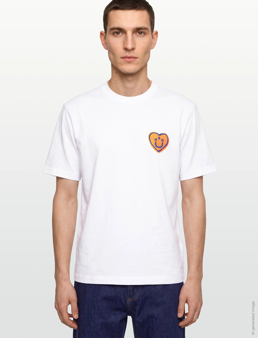 HUGO BLUE - Nalentinio - kurzärmelige t-shirts - white - 3
