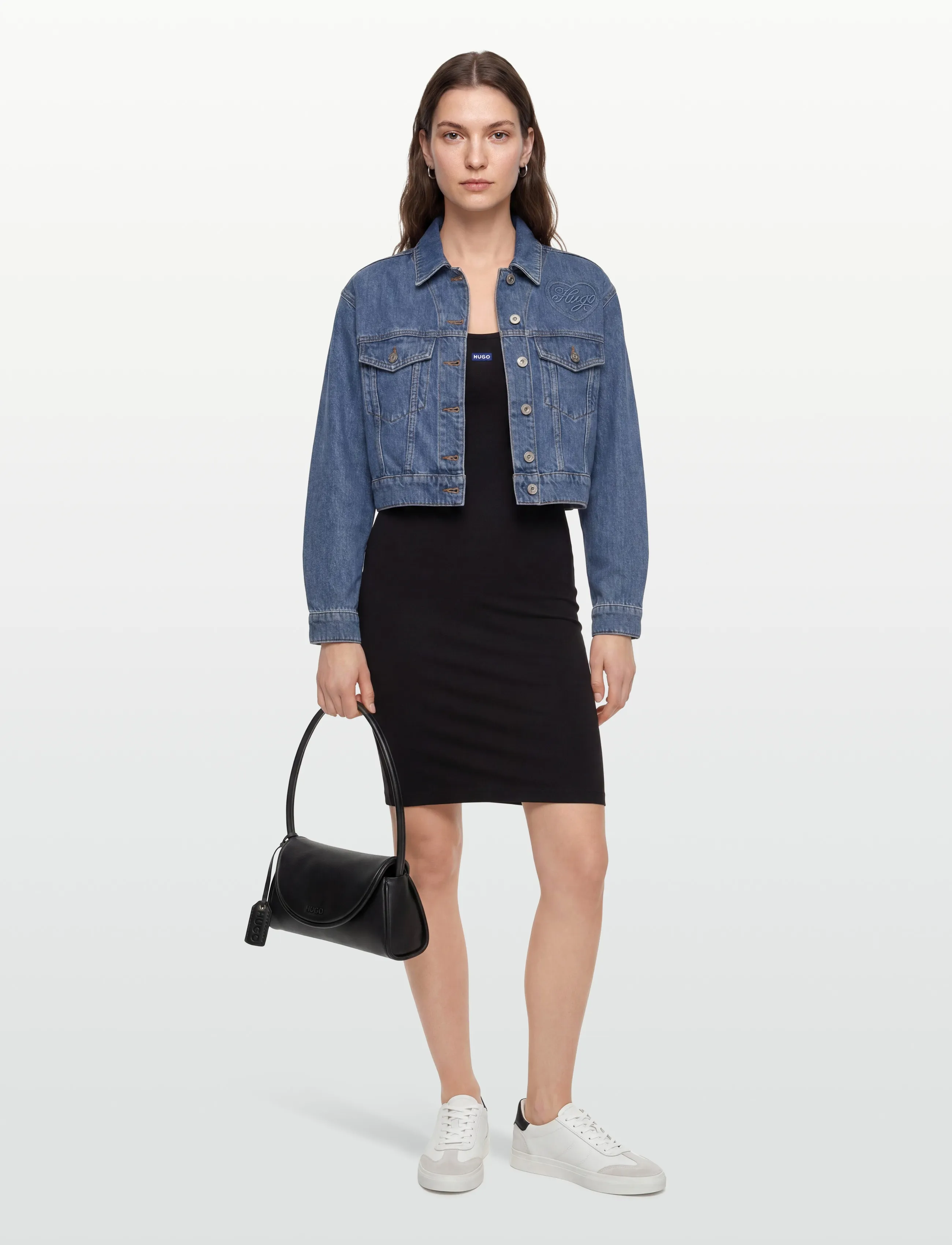 HUGO BLUE Narya_B_2, S, Dresses, Schwarz - Short Dress, Frauen